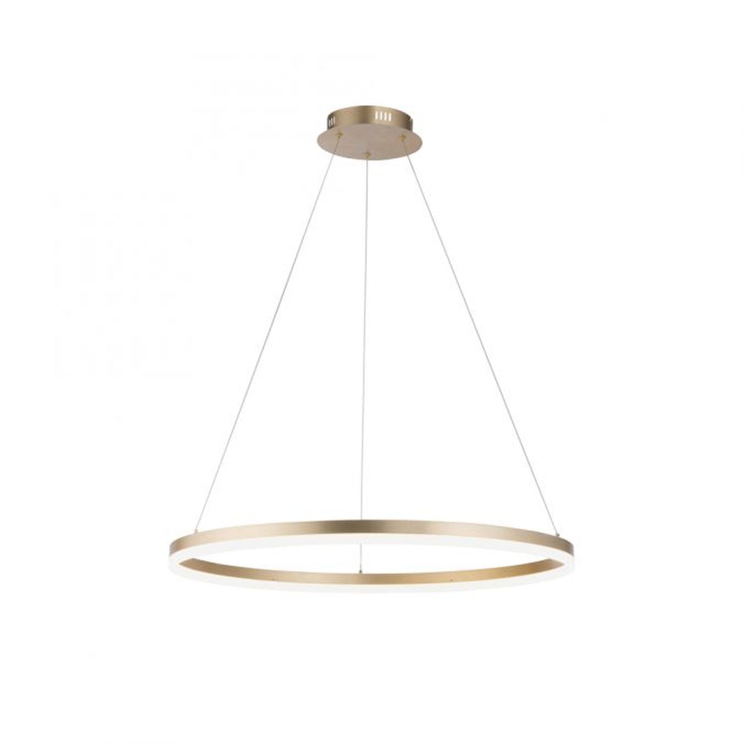 Suspension LED en laiton dimmable 3000 K Ø80 cm Anneau
