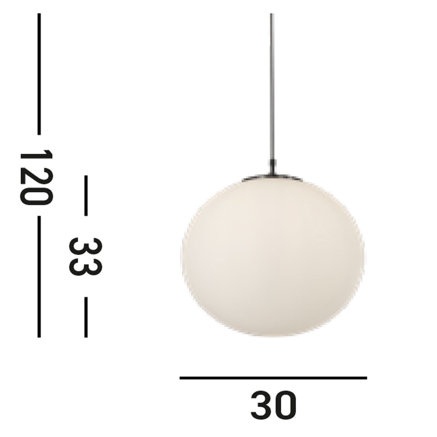 Kugel Lampe suspendue Abat-jour en verre Métal L:30 cm faible éblouissement