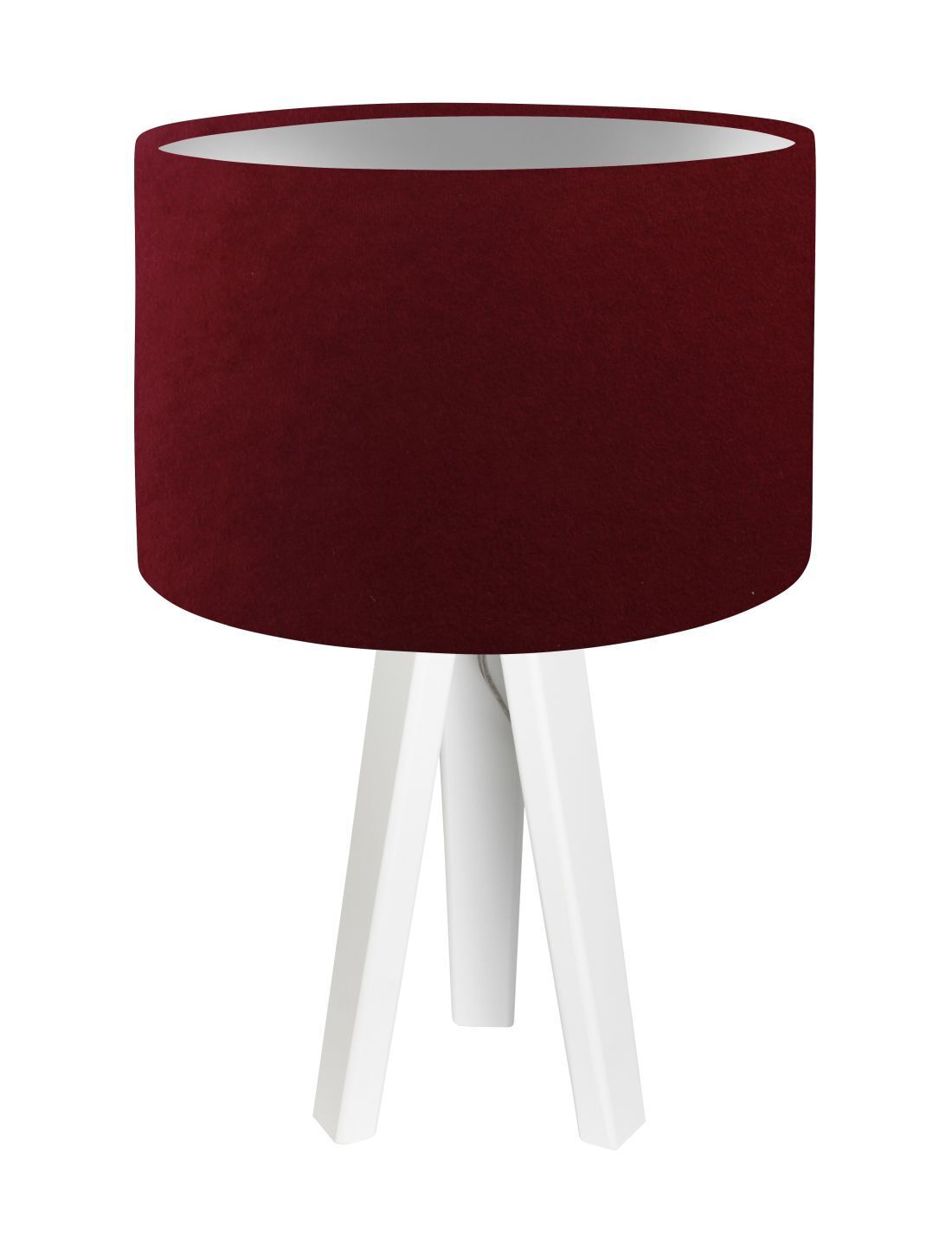 Lampe de table AIMEE rouge argent rétro 46cm bois