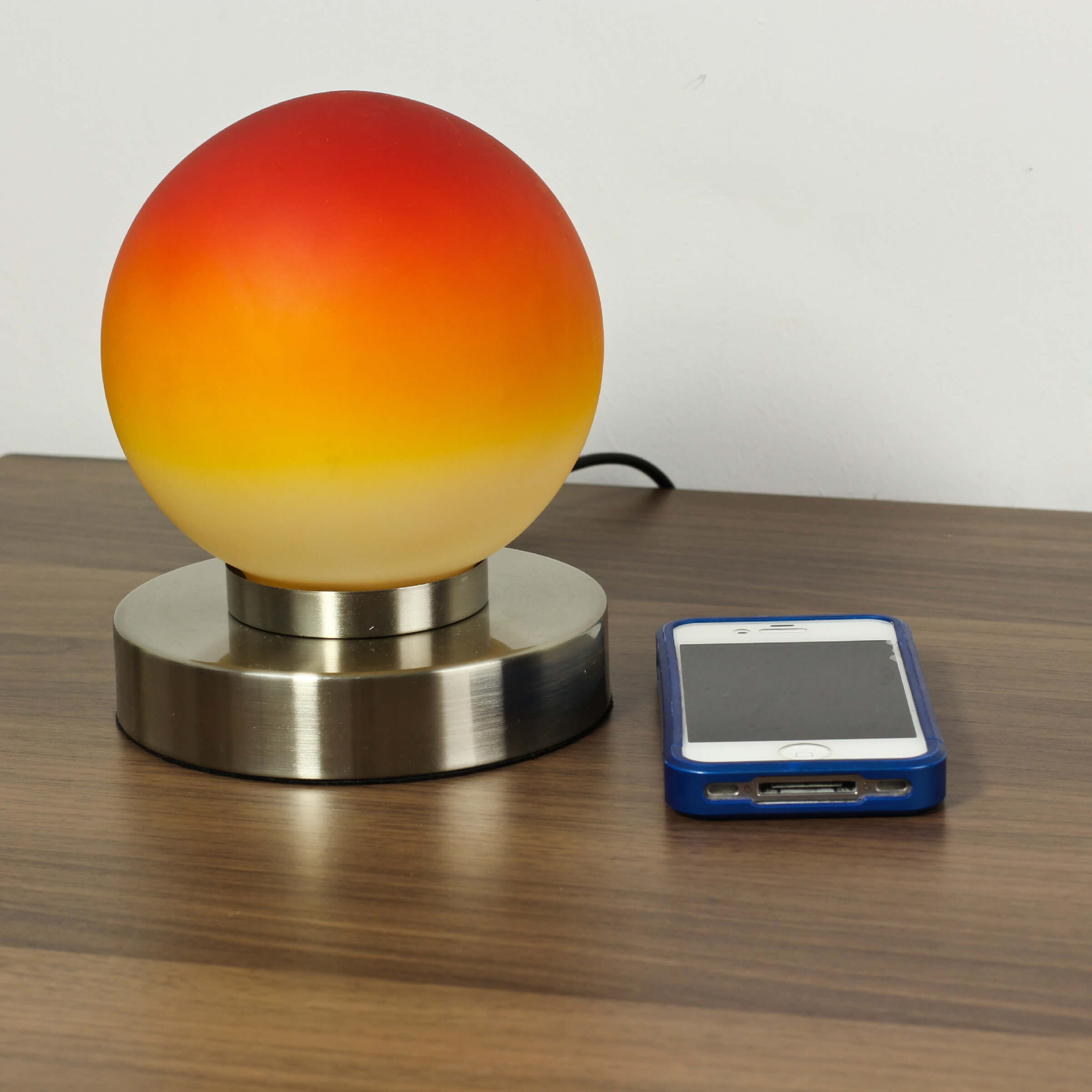 Lampe de table ronde moderne tactile E14 PRINZ Touch Orange