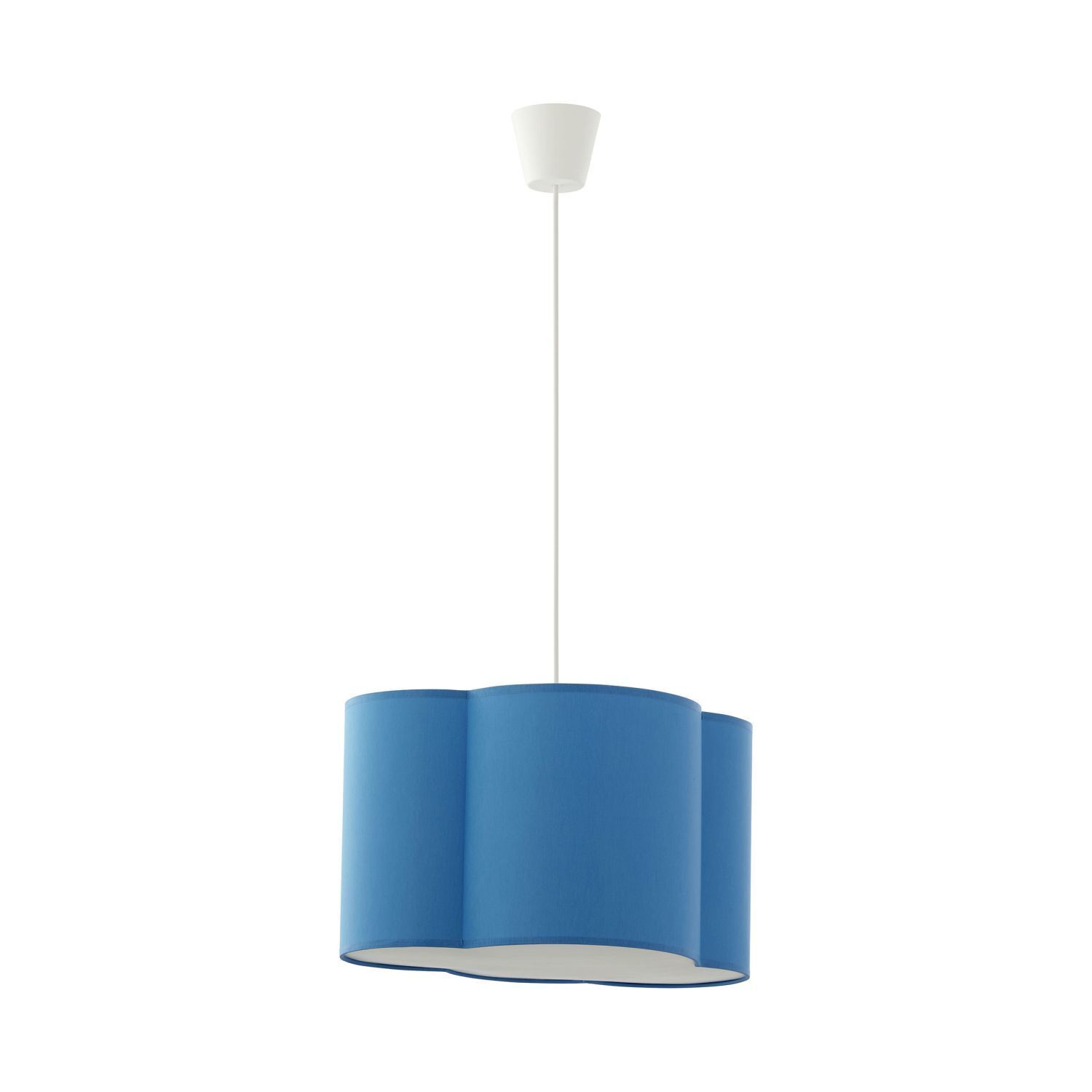 Lampe à suspendre Enfants Métal Tissu E27 Blanc Bleu