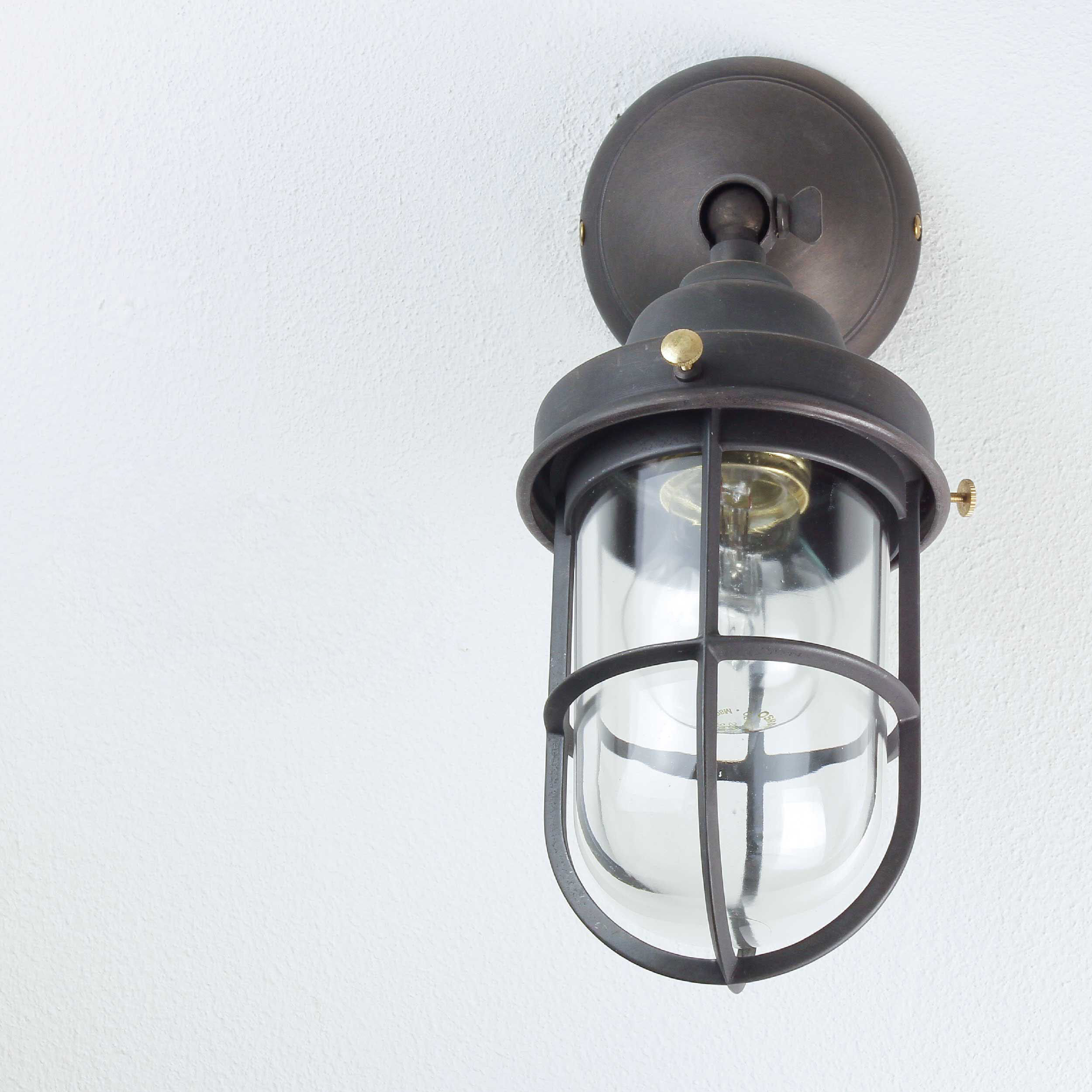 Wandleuchte Außen aus Echt-Messing in Bronze Leuchte, Lampe, Deckenleuchte