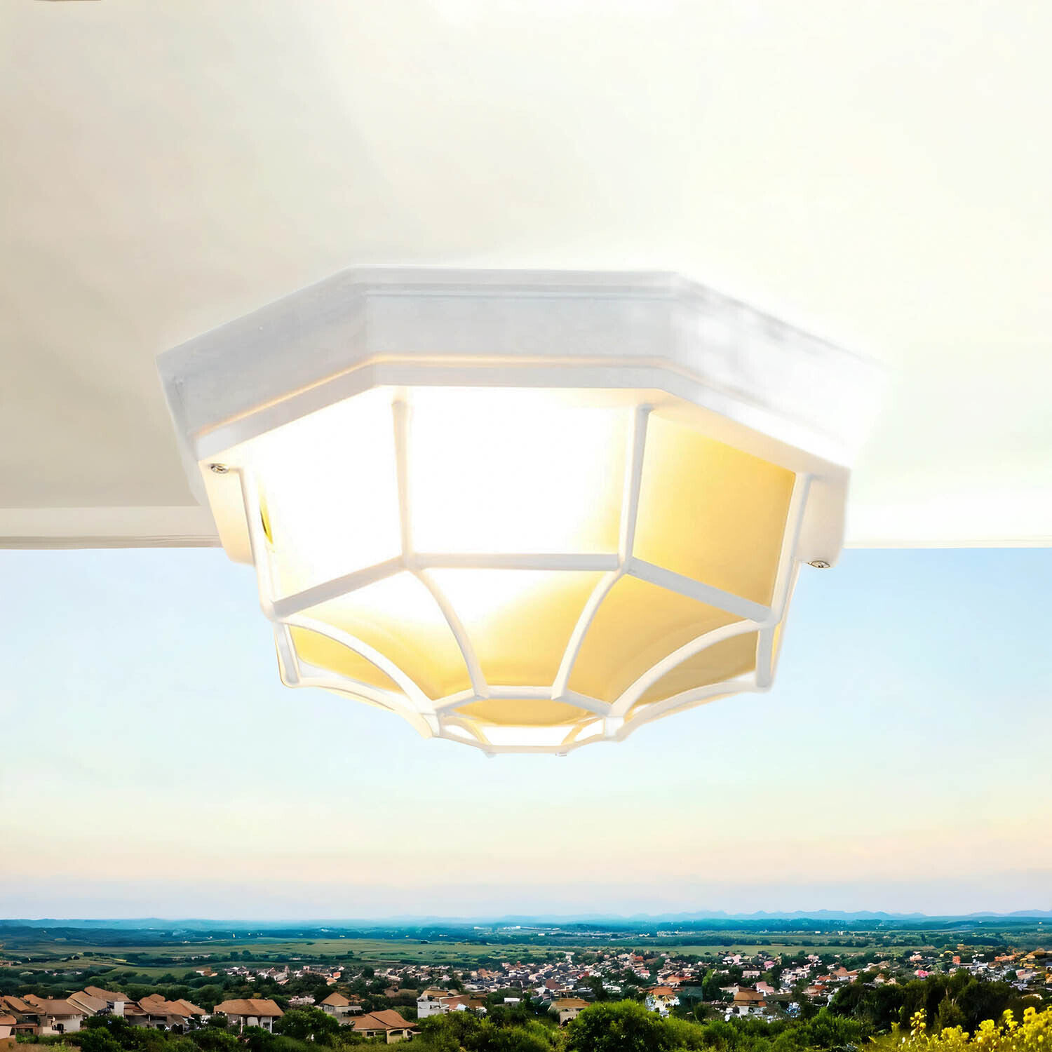 Plafonnier extérieur E27 résistant aux intempéries Ø27cm MILANO