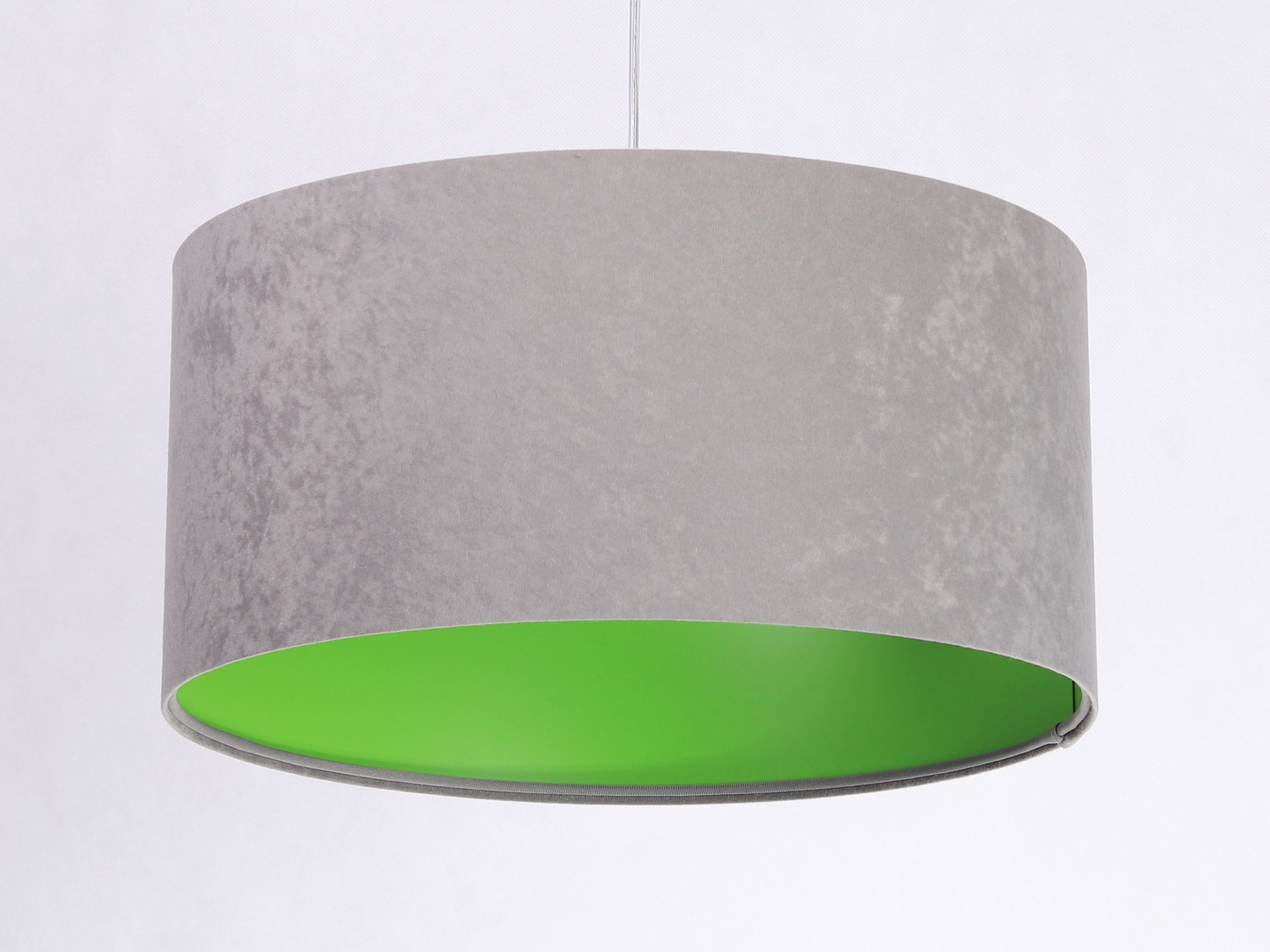Suspension ronde Tissu Abat-jour Gris Vert Table à manger JERRY
