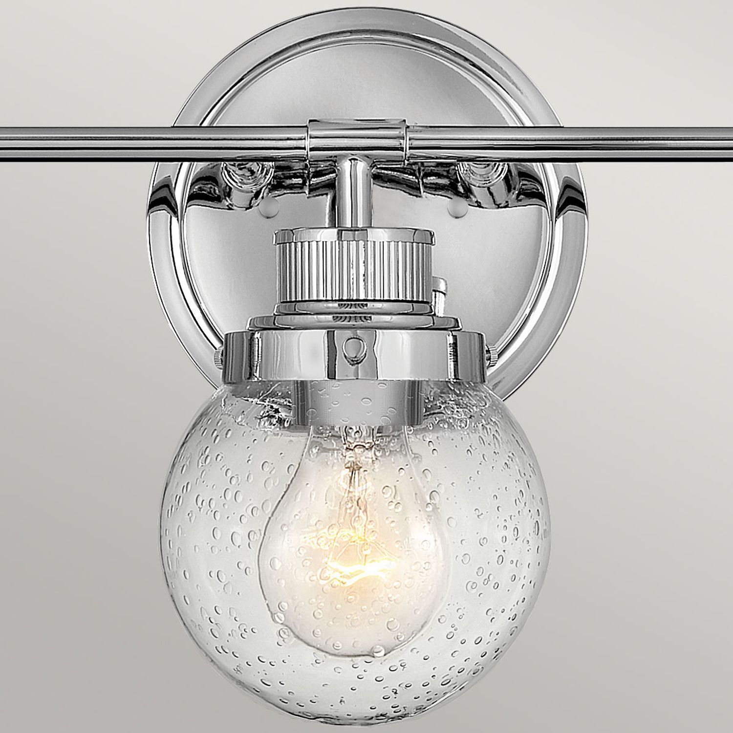 Lampe de salle de bain murale métal verre E27 IP44 L : 61,5 cm Chrome ZOFIA