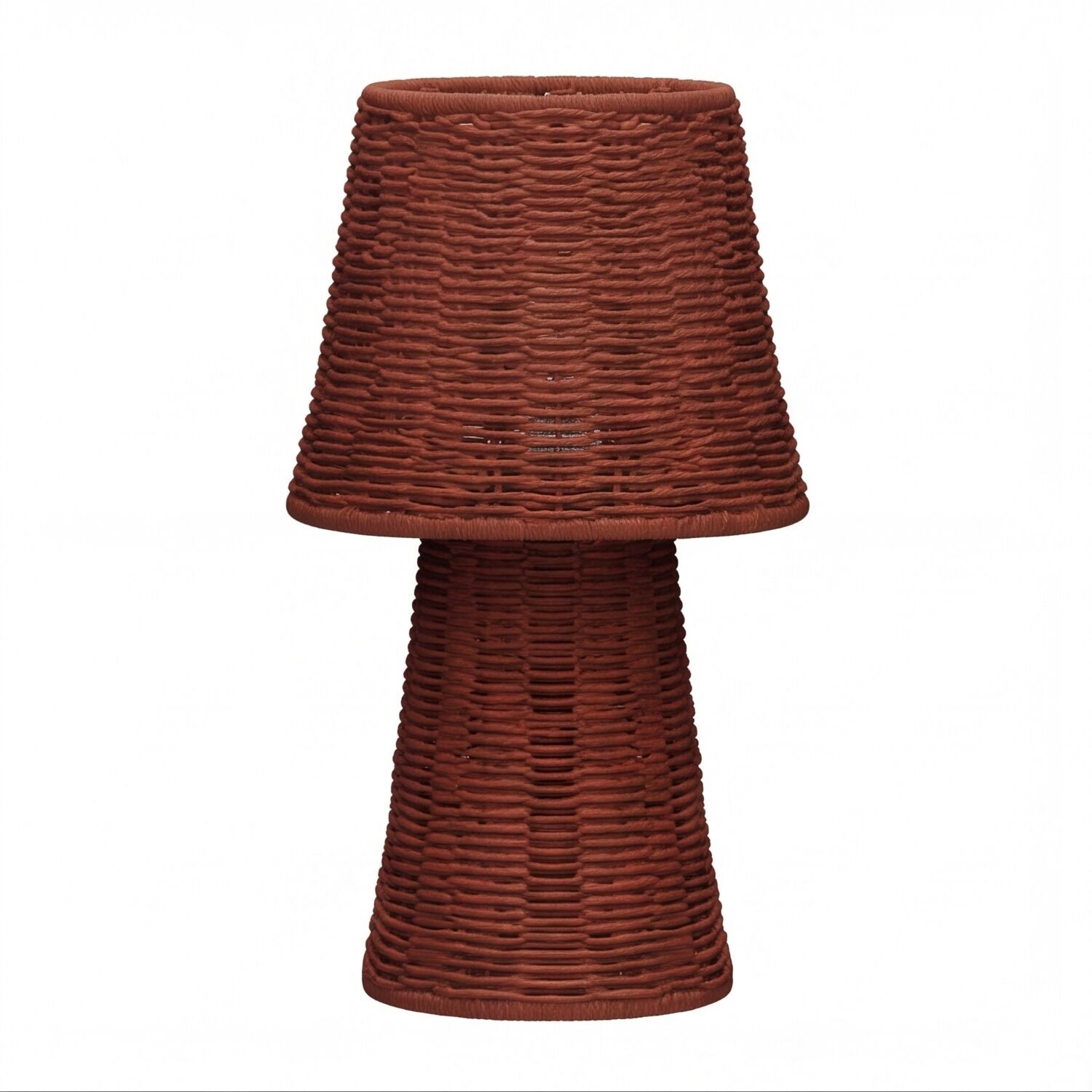 Rattan, Lampe, Tischlampe, Gedrehter Korb, Rustikales Braun