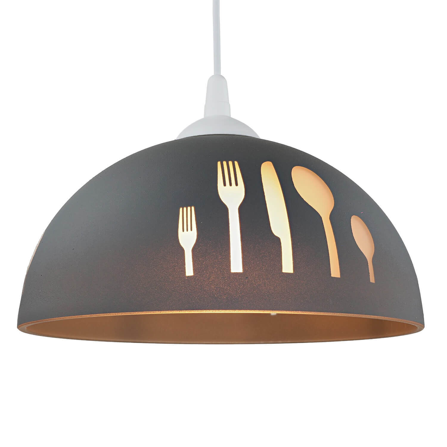 Lampe de cuisine rétro en verre avec motif Ø30cm