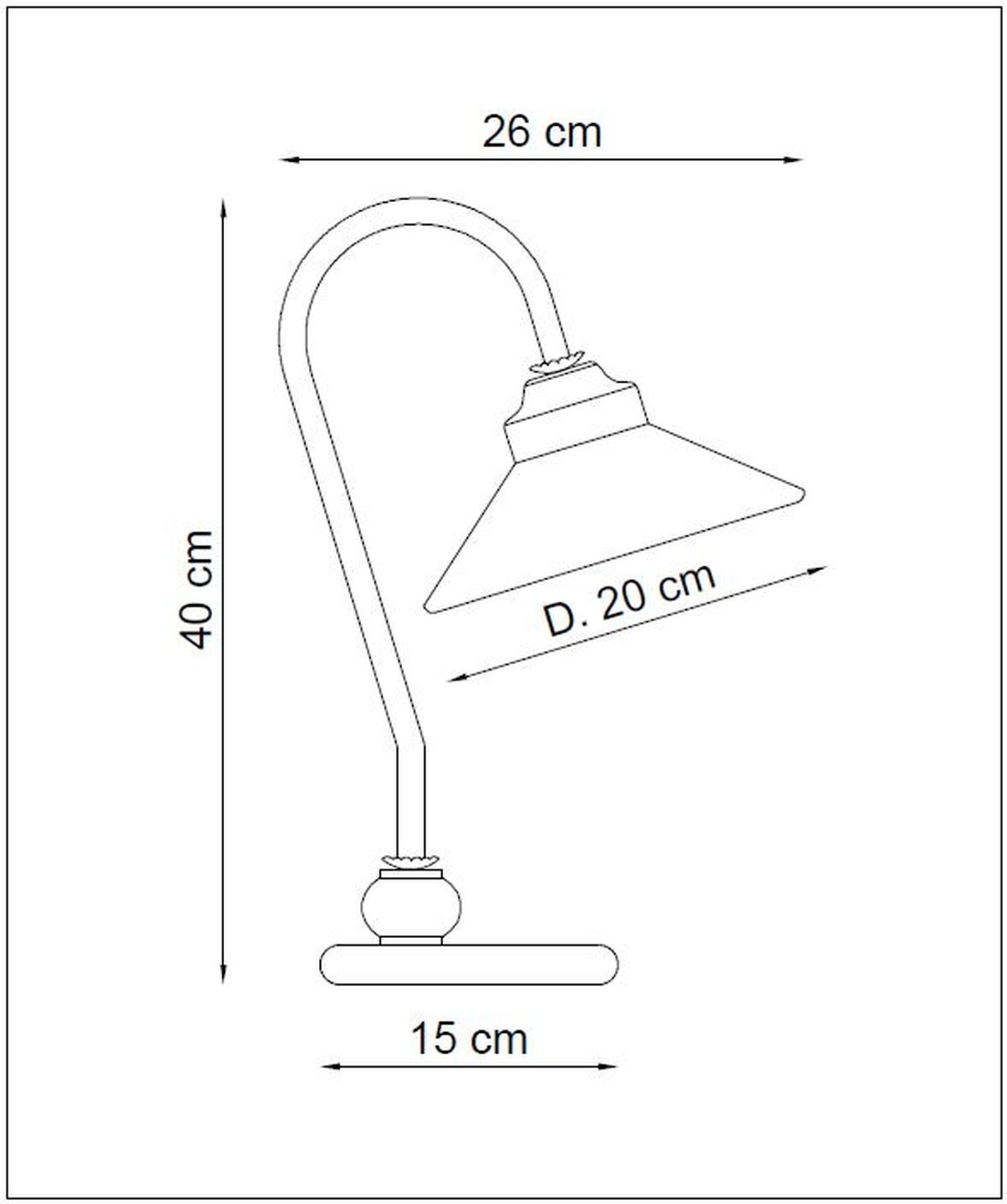 Lampe de table céramique métal E27 L : 20 cm 36 cm de haut