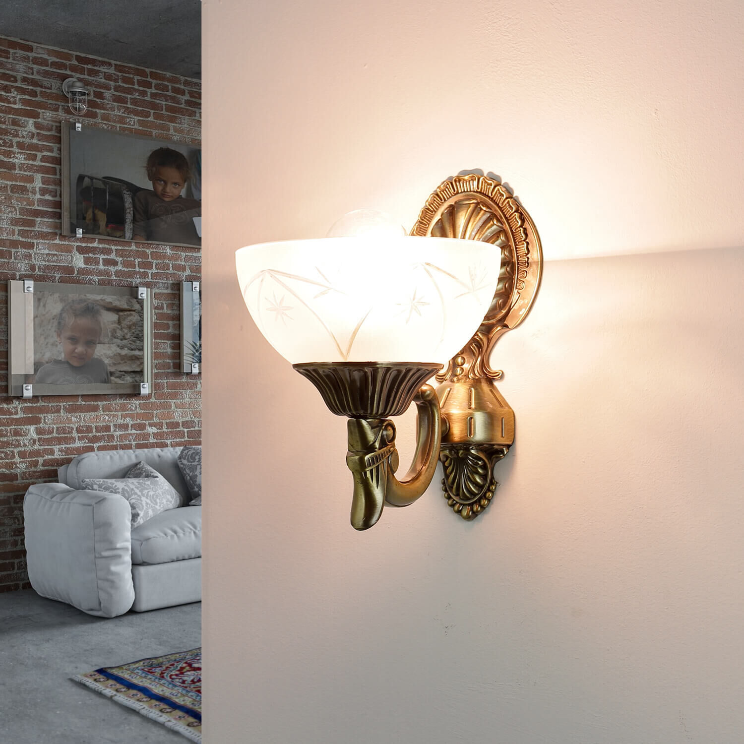 Bronze, Person, Lampe, Couch, Innenarchitektur