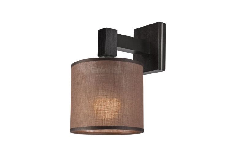 Applique murale en brun noir tissu métal brillant