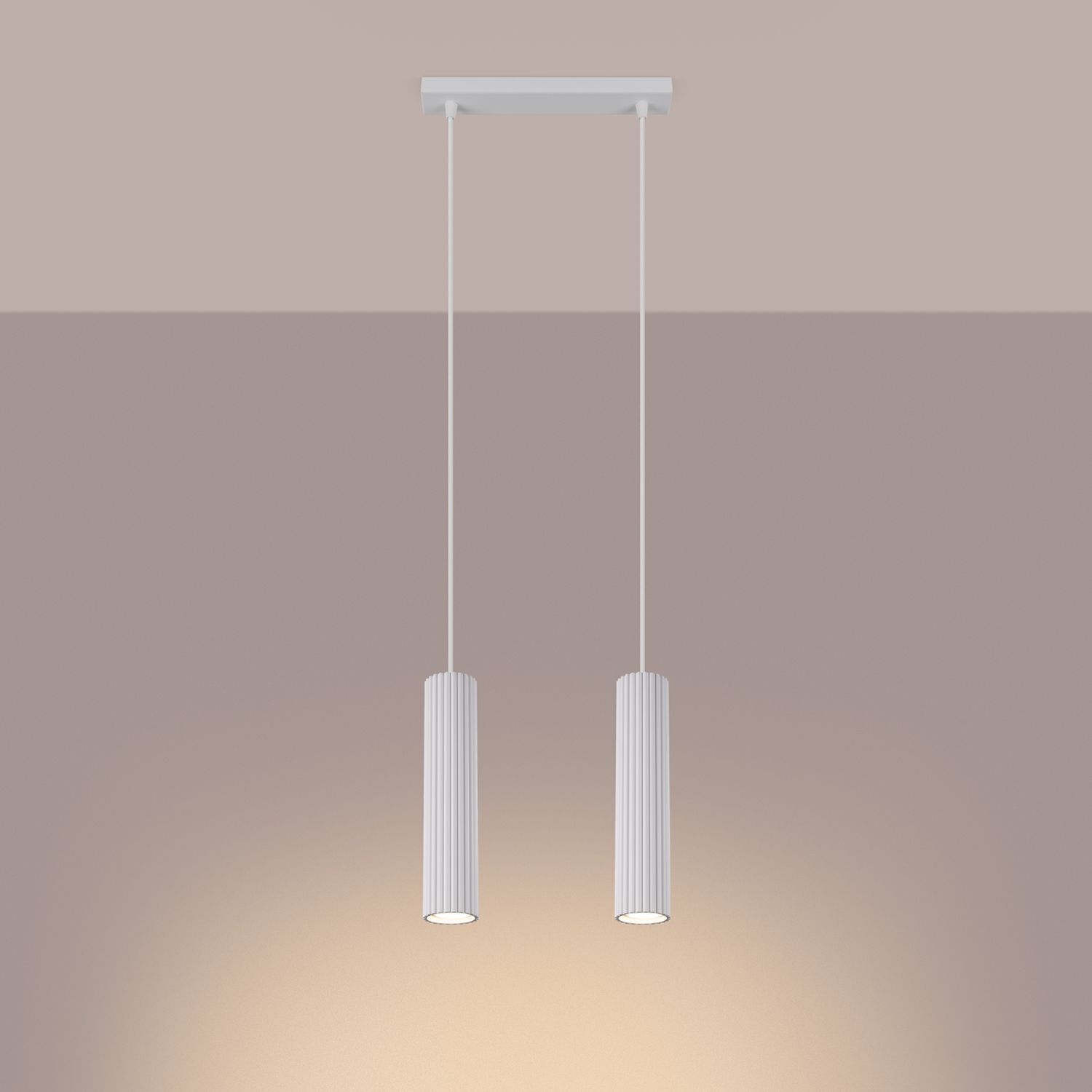 Suspension blanche Moderne en aluminium L : 30 cm 2x GU10 BERTA