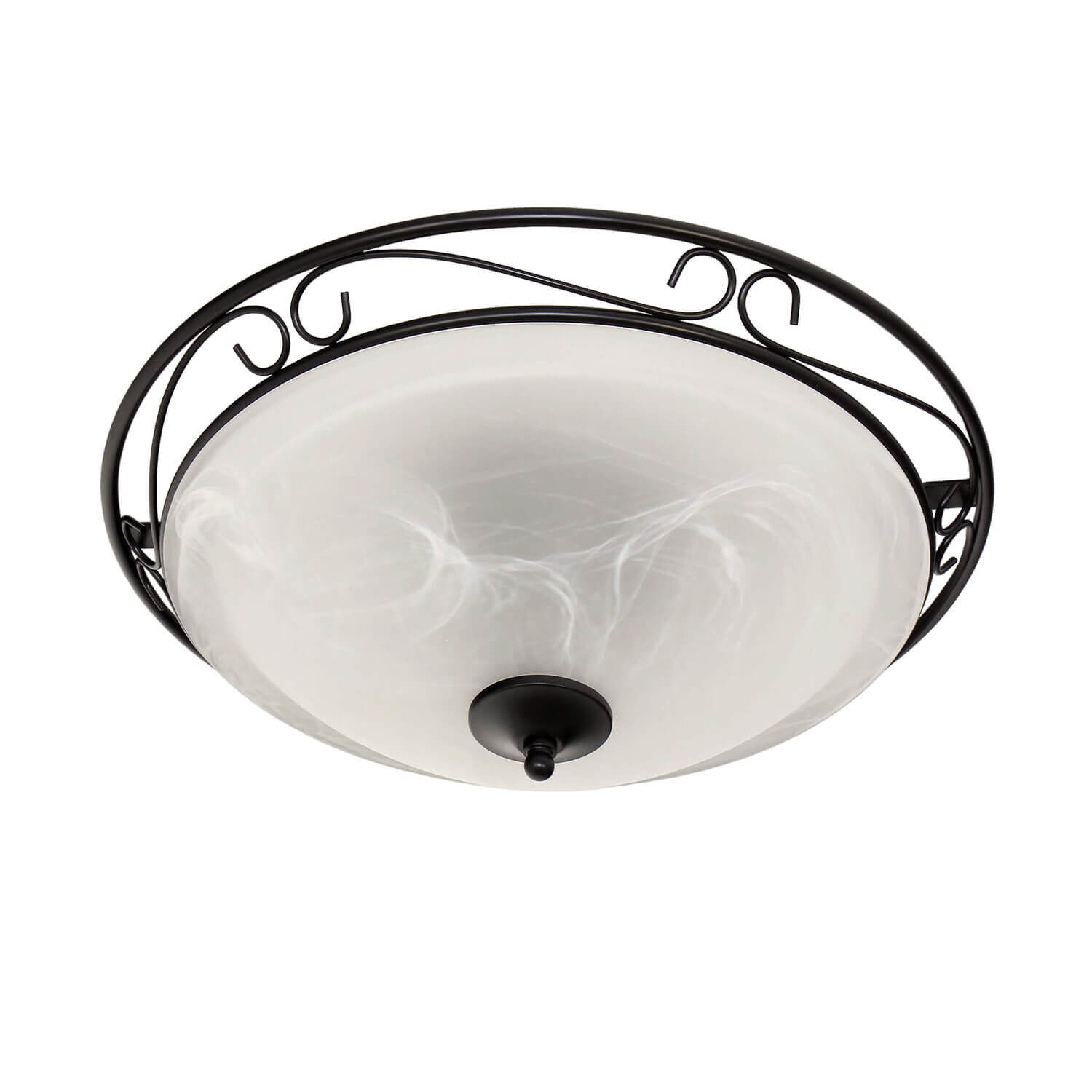 Runde Deckenlampe Rustikal Ø47cm Glas ATHEN Deckenleuchte, Leuchte