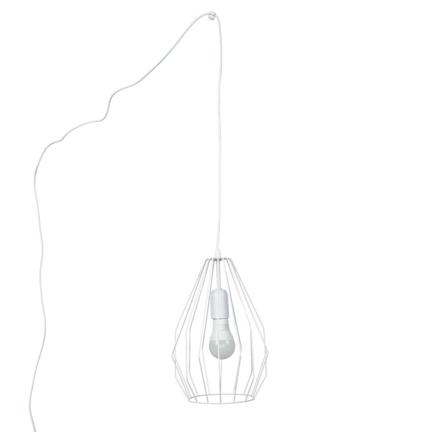 Lampe à suspendre avec prise blanche Cage Abat-jour 5,5 m de long Licht, Lampe