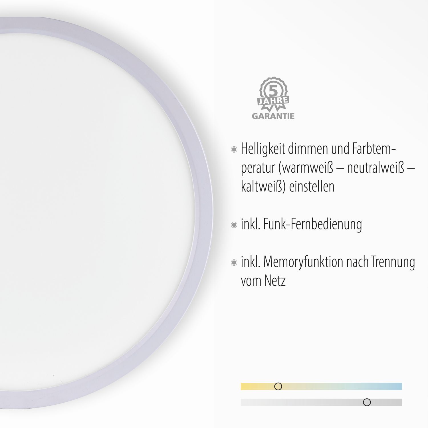 Lampe de plafonnier ronde LED dimmable Ø40 cm 20 W Télécommande