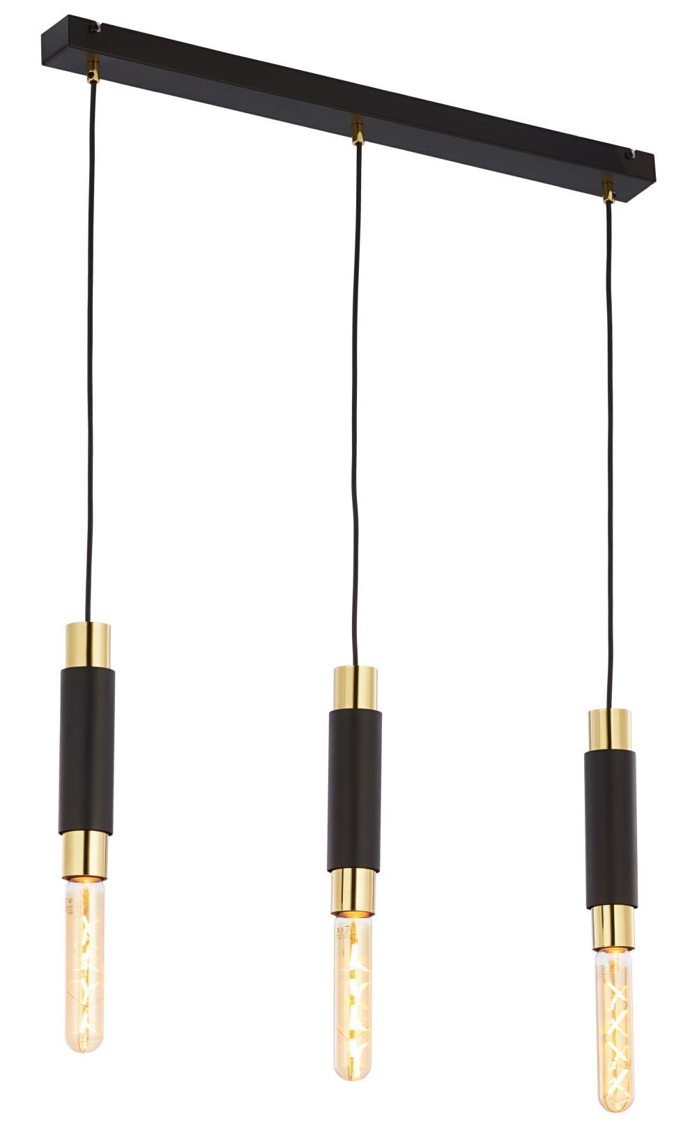 Lampe à suspendre moderne en métal 3-flamme E27 66cm de long