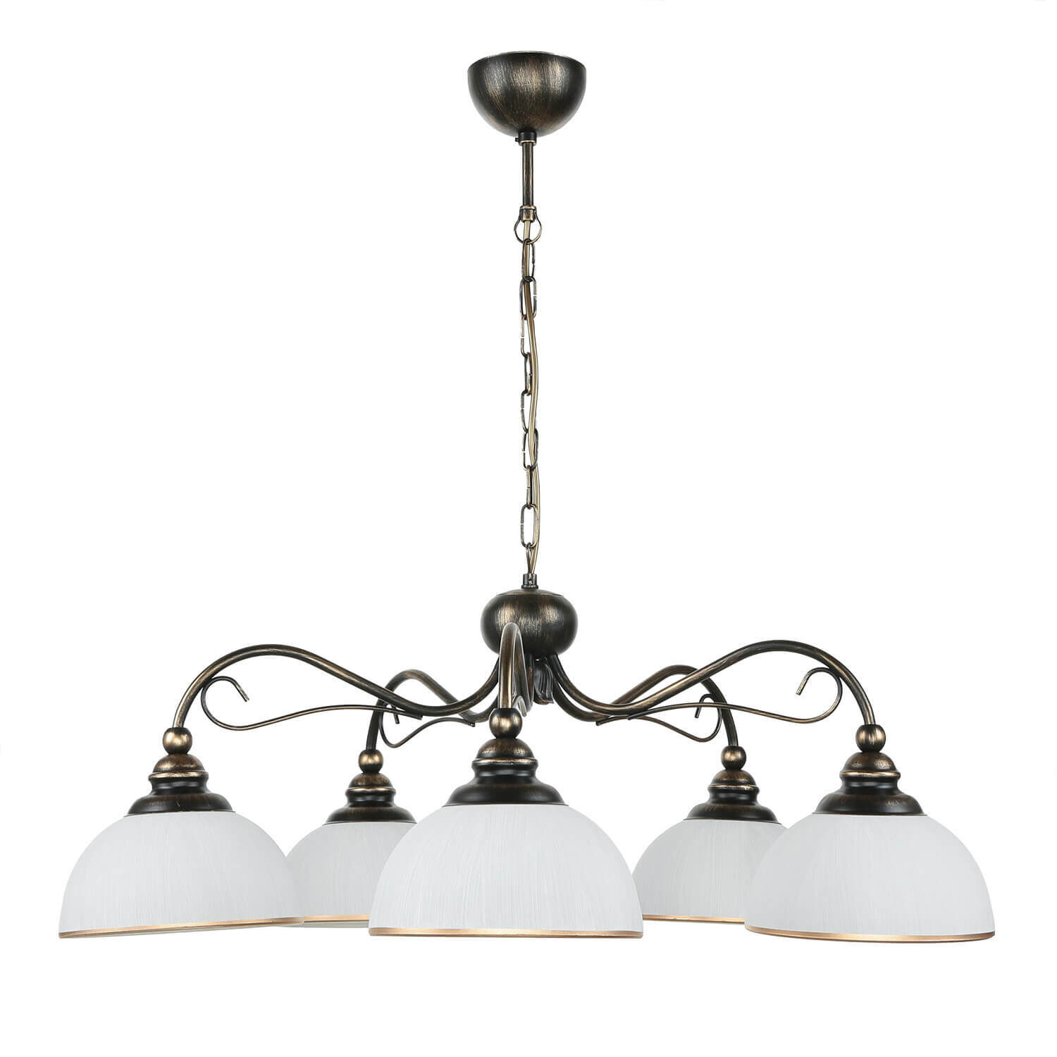 Hängelampe Braun antik Jugendstil Esstisch 5xE27 Leuchter, Lampe, Leuchte, Deckenleuchte