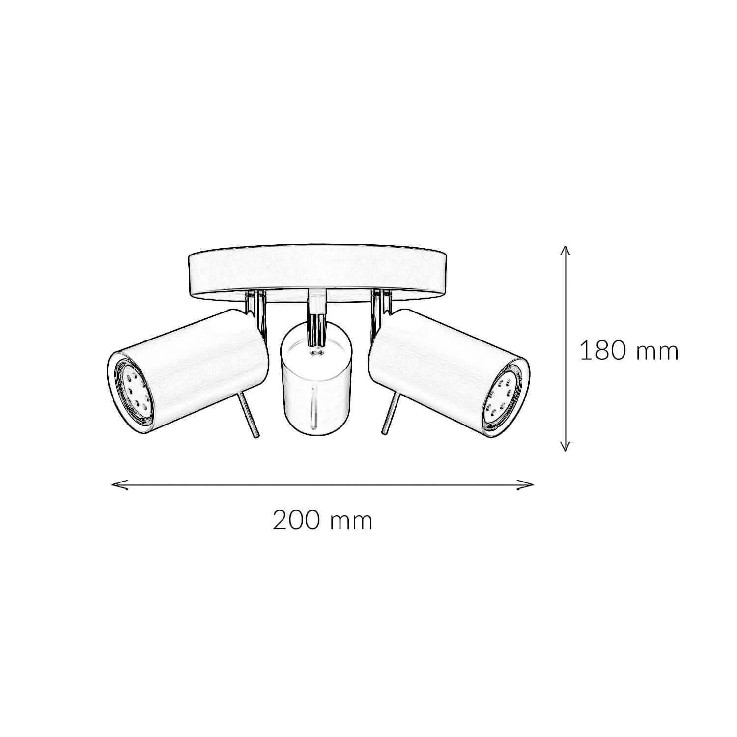 Deckenstrahler 3-flammig Schwarz Metall Ø 20 cm GU10 Beleuchtung, Diagramm, Handlung