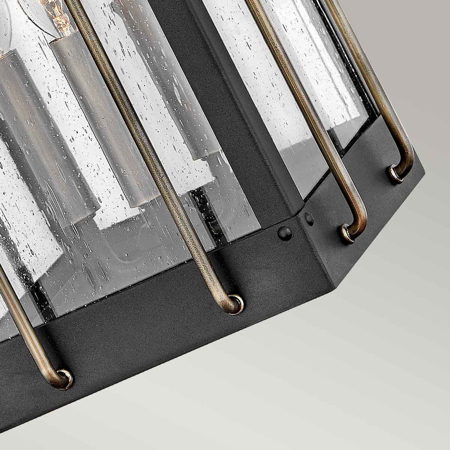 Applique extérieure Vintage E14 IP44 H : 61 cm Alu Verre