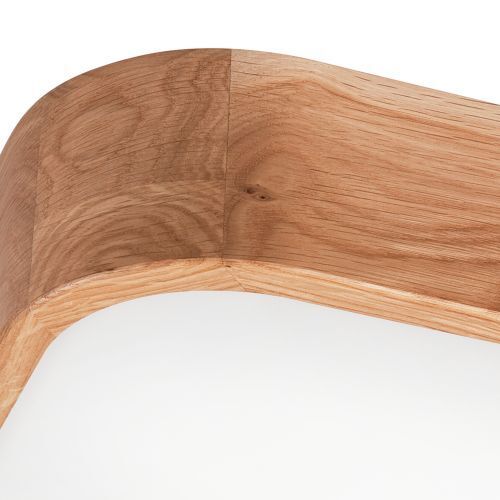 Lampe de plafonnier petit carré L : 45 cm bois métal pour 4x E27