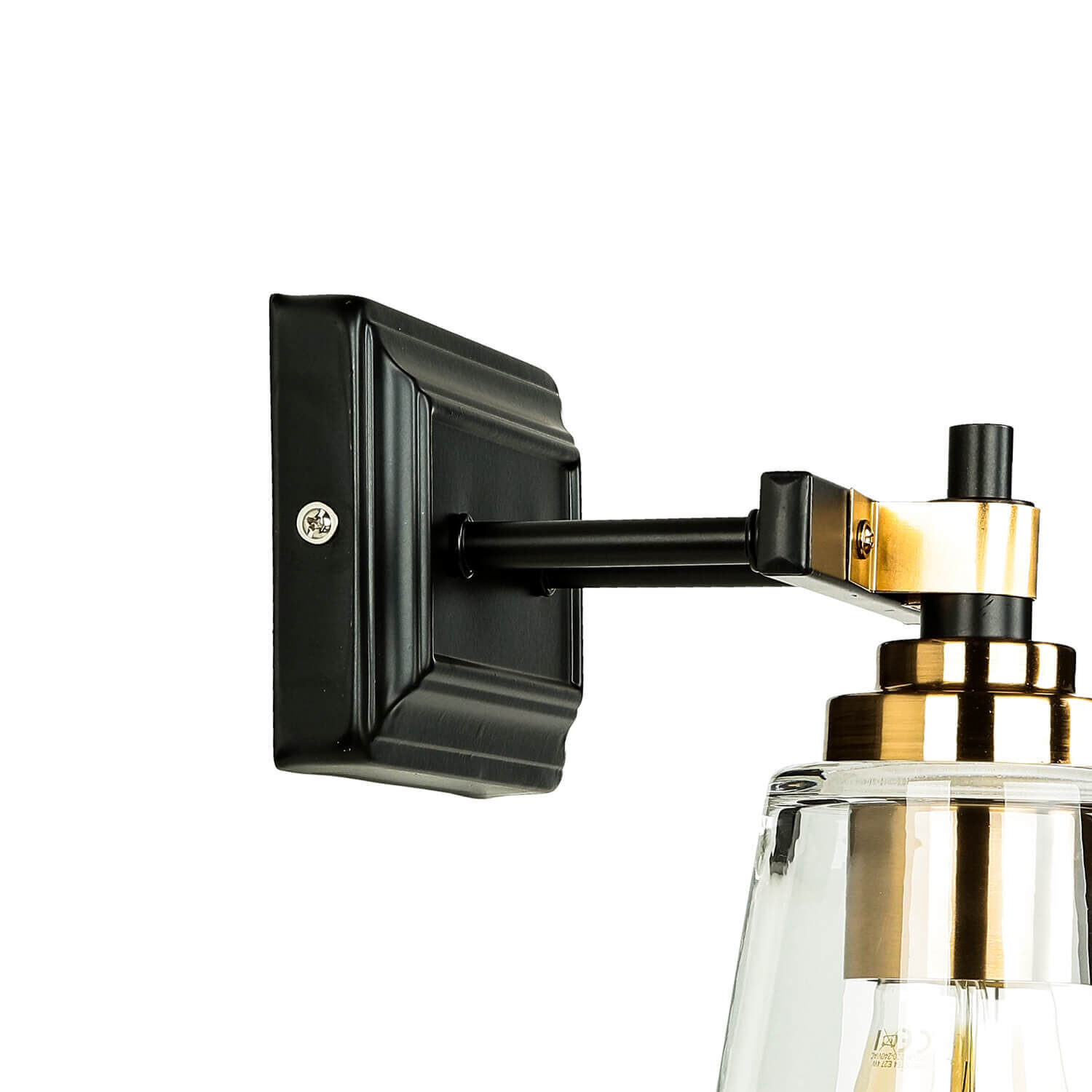 Applique murale verre métal en noir laiton industriel Beleuchtung, Leuchte