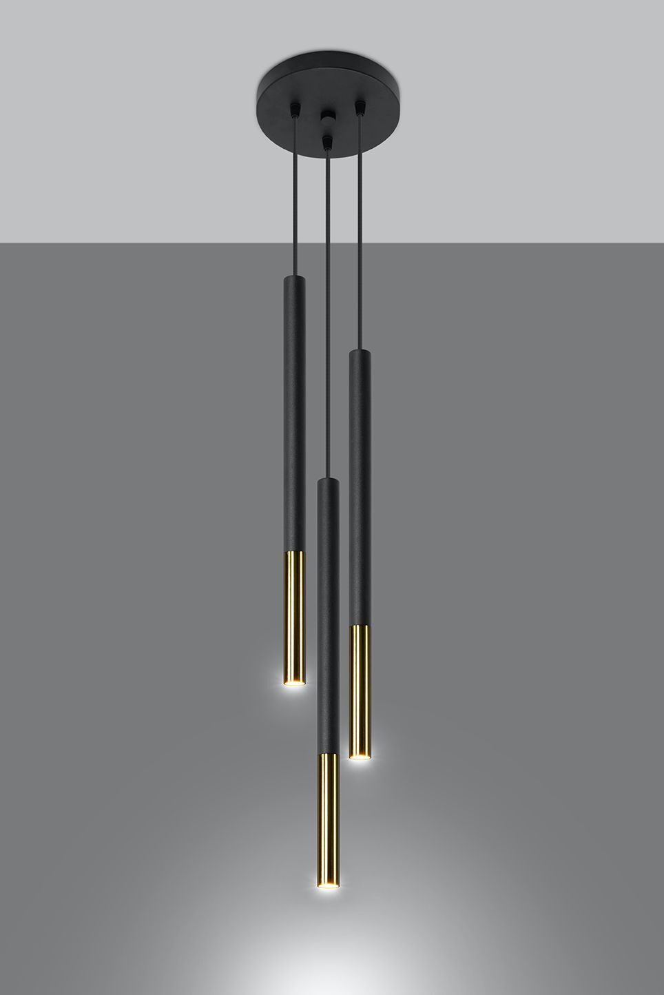 Lampe à suspendre Noir Or 3 flammes G9 Ø 20 cm Métal