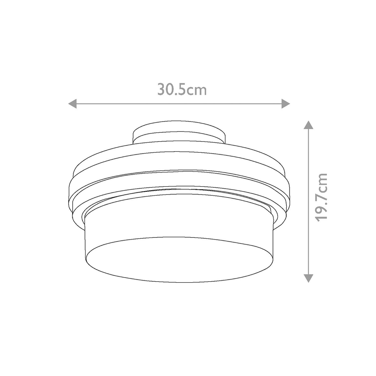 Deckenlampe innen rund D: 30,5 cm Metall Glas 1x E27 Überwurfmutter, Gehäuse, Durchmesser-30,5cm, Rund, Anschluss cirkular