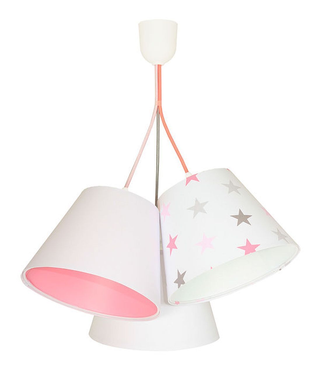 Lampe à suspendre Abat-jour Blanc Rose Étoiles Tissu