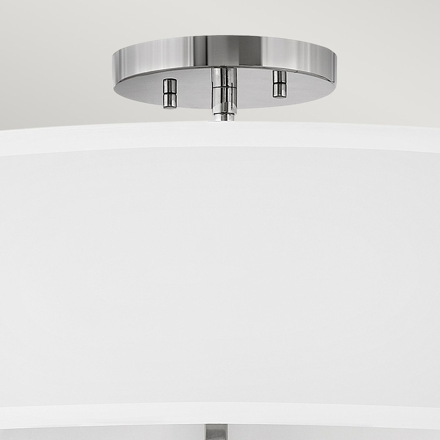 Plafonnier Abat-jour en tissu E14 Ø 58,4 cm 4x rond Blanc Nickel