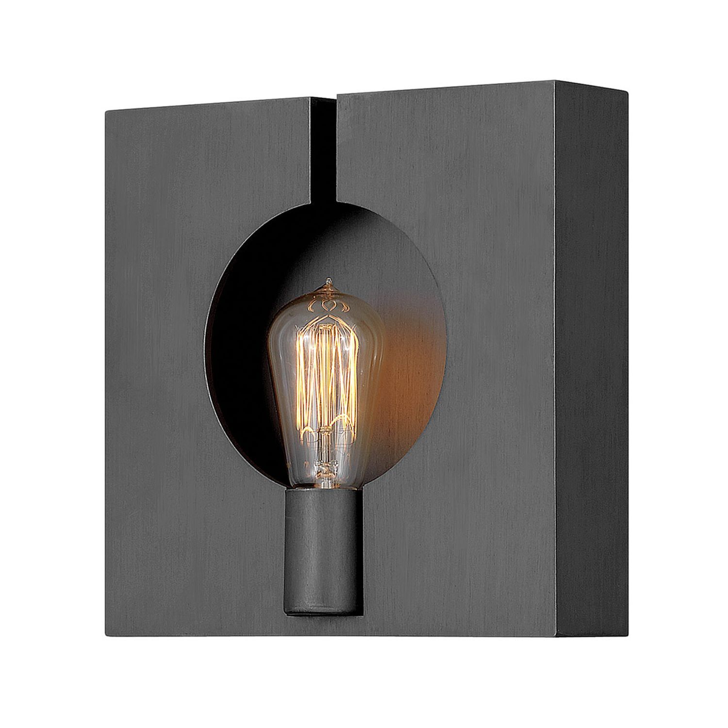 Applique Métal Graphite H : 26,6 cm petite E27 carrée Moderne