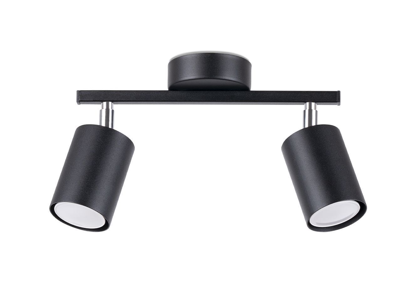 Projecteur de plafond noir métal 2 flammes petit GU10 DALIT