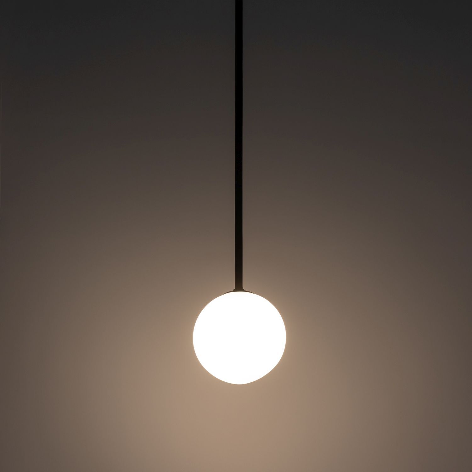 Suspension en verre Boule G9 Ø 16 cm Noir Blanc