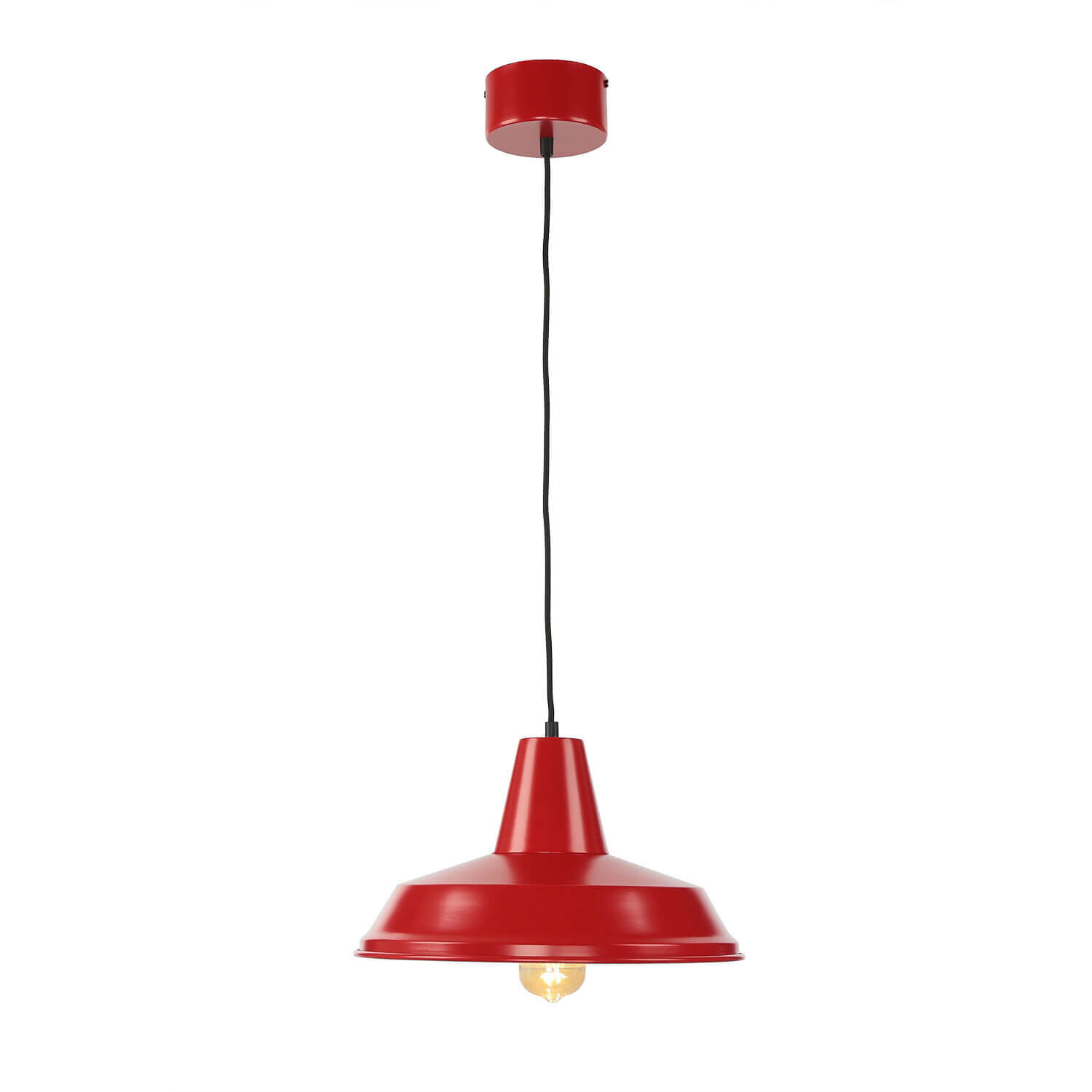 Lampe à suspendre Rouge Métal Vintage Mid Century Design