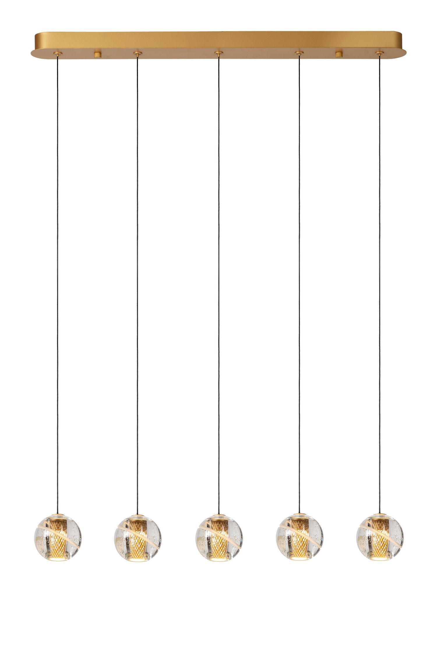 pendant light, deckenleuchte, gold, fünfpendant, glasgloben