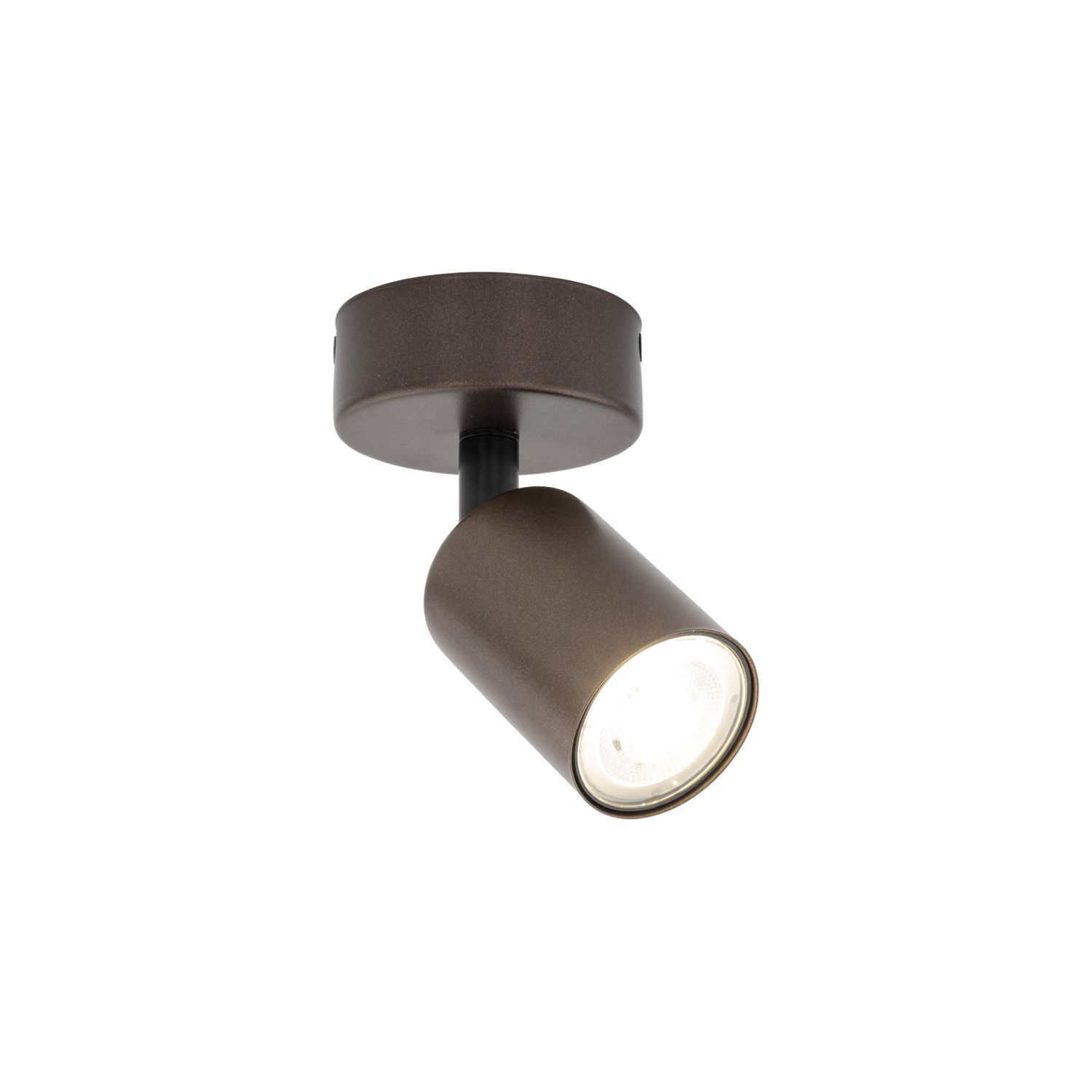 Plafonnier métal GU10 orientable Ø 12 cm petit brun LIDIA