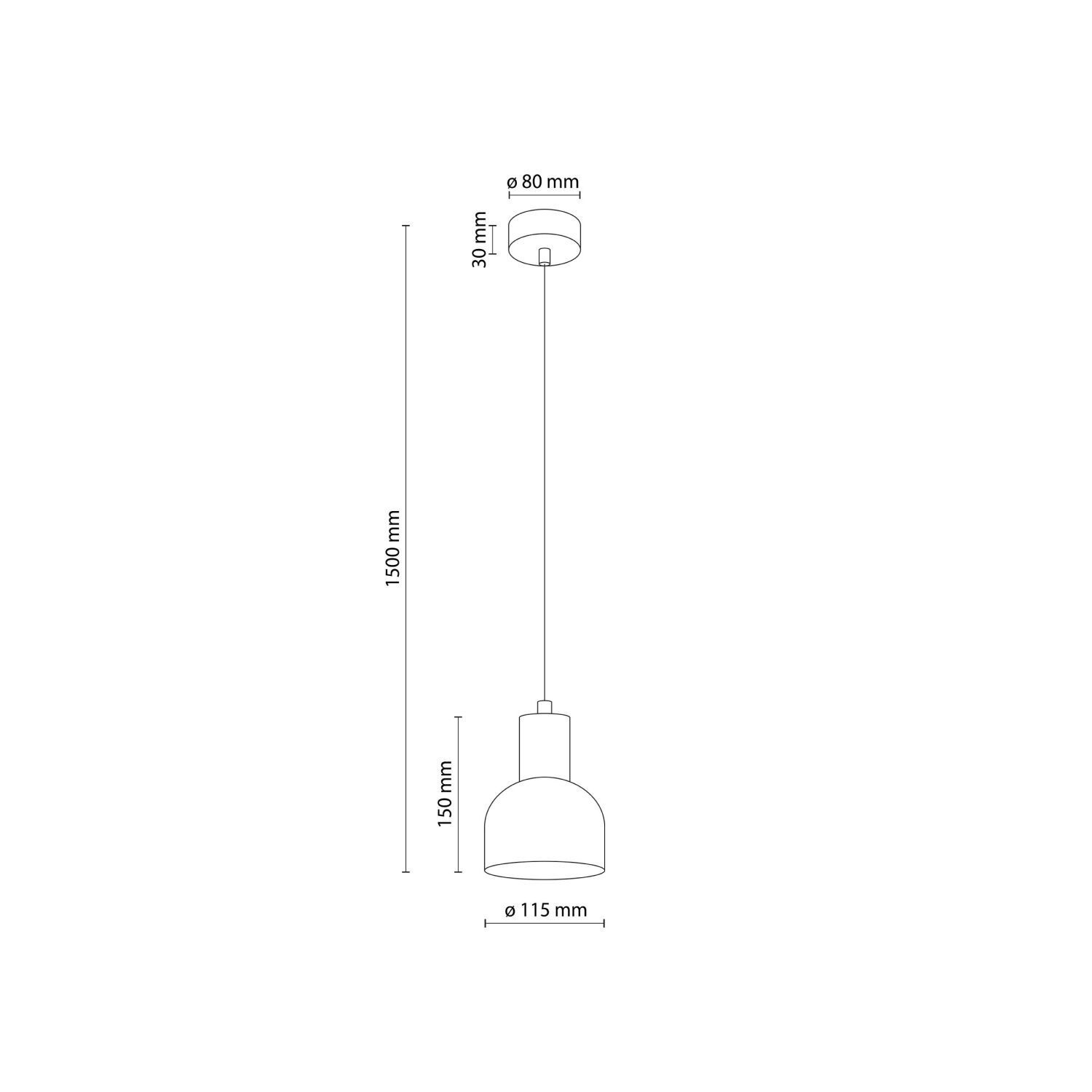 Suspension métal bois Ø 11,5 cm petit E27 Scandinave