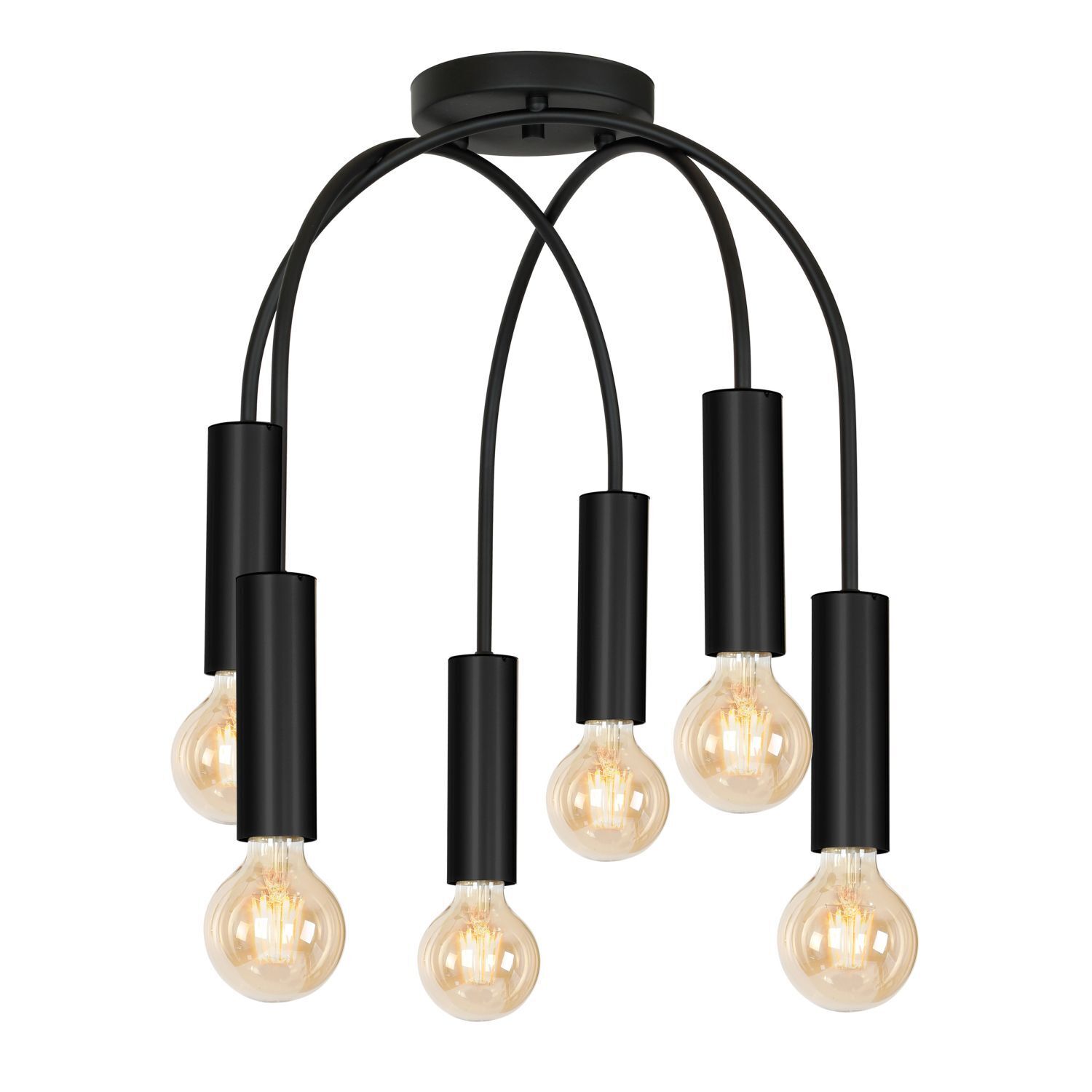 Plafonnier Noir Moderne 6 flammes pour E27