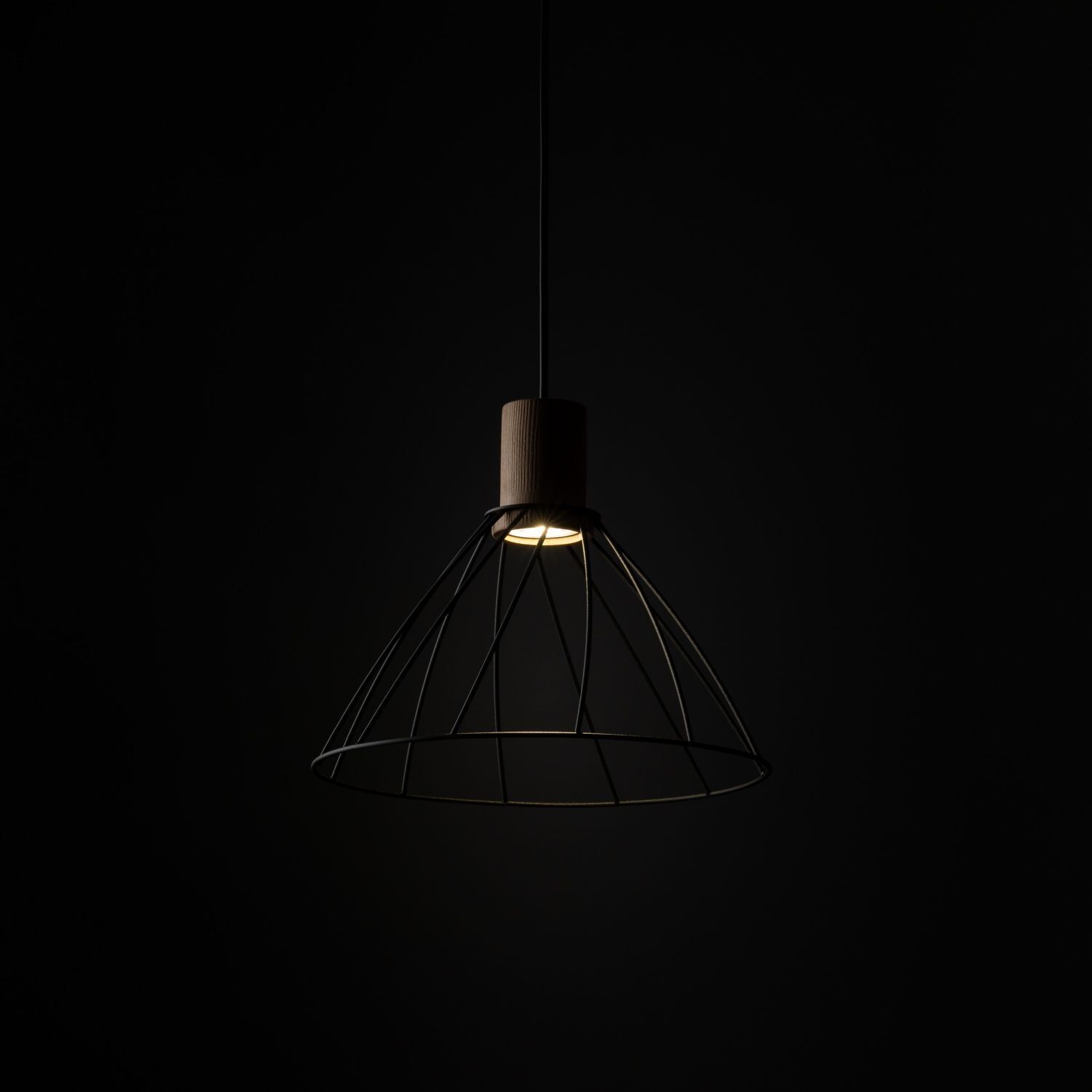 Lampe à suspendre fil de bois Ø 29,5 cm H : max. 165 cm réglable