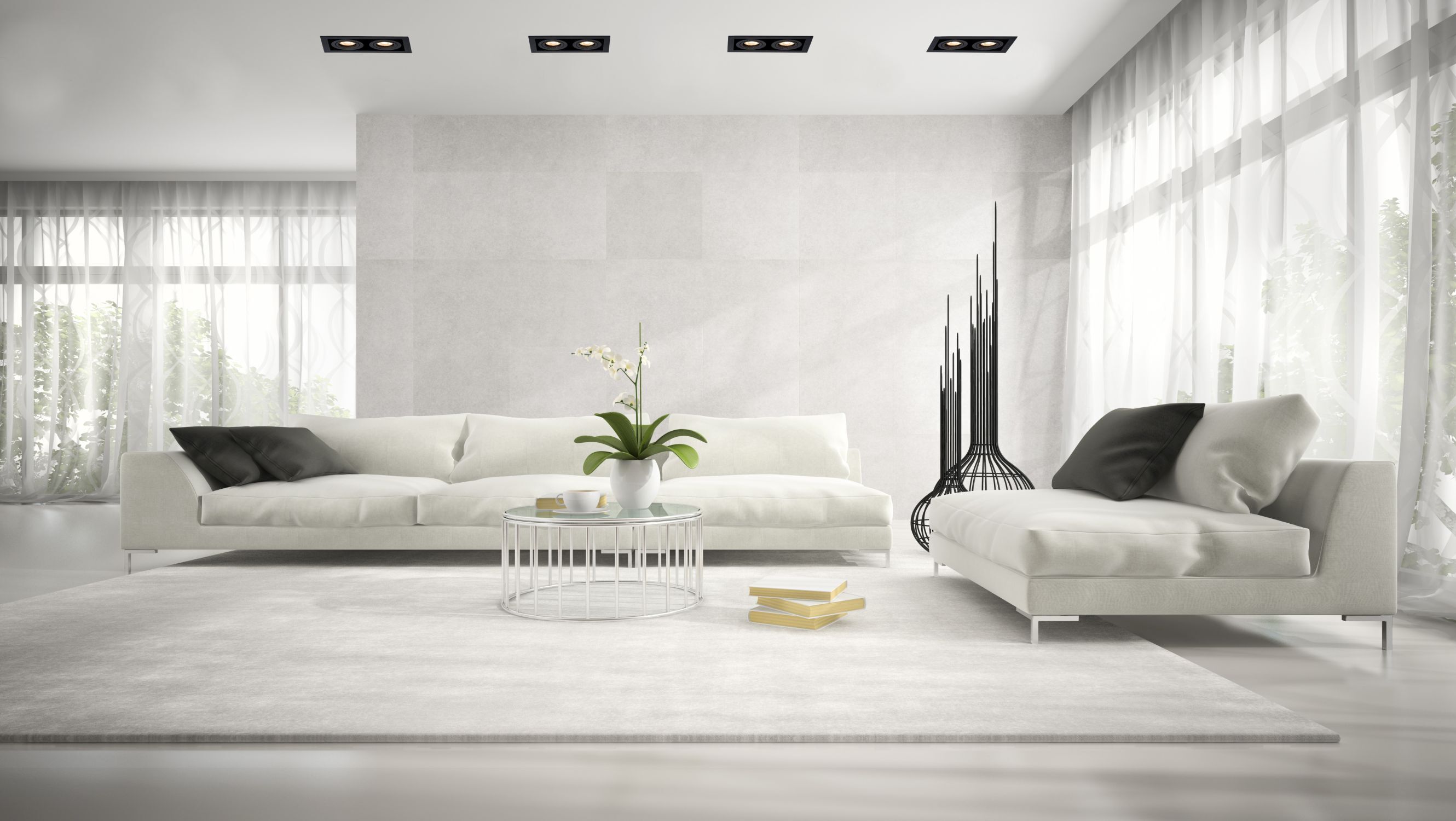 Wohnzimmer, Sofa, Sofa-Set, Couchtisch, Dekoration