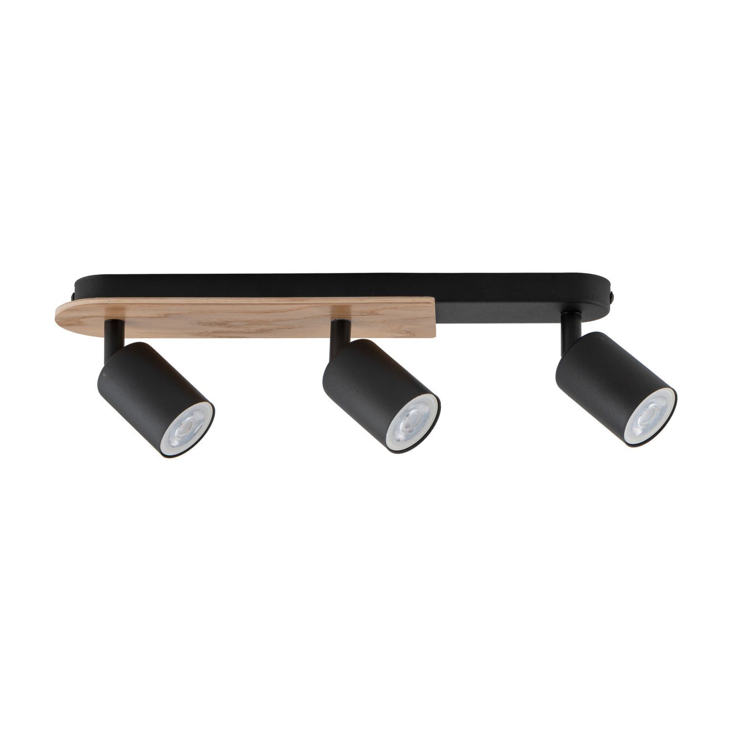 Spot à poser 3 flammes GU10 51 cm Métal Bois Moderne