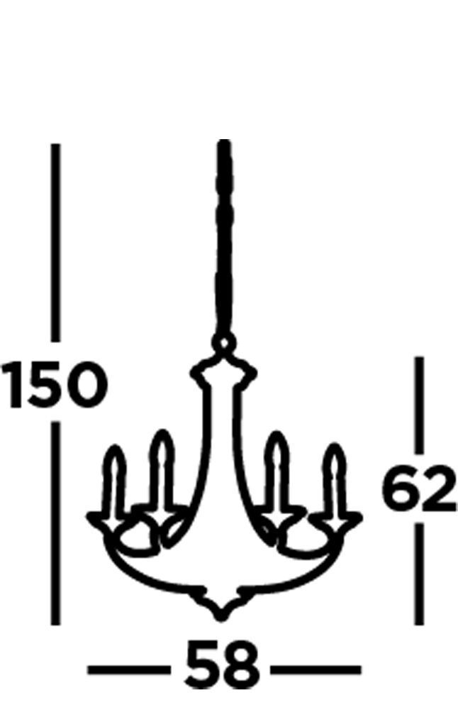 Lustre en bronze Ø 58 cm 5-flamme E14 métal