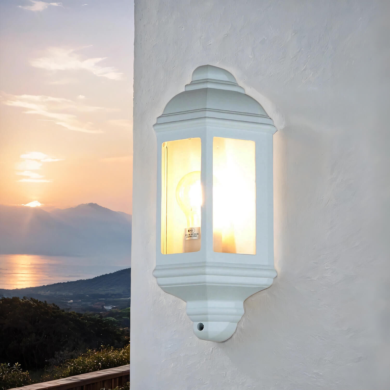 Lampe de bateau Lampe d'extérieur Mur Lanterne plate blanche Lampe