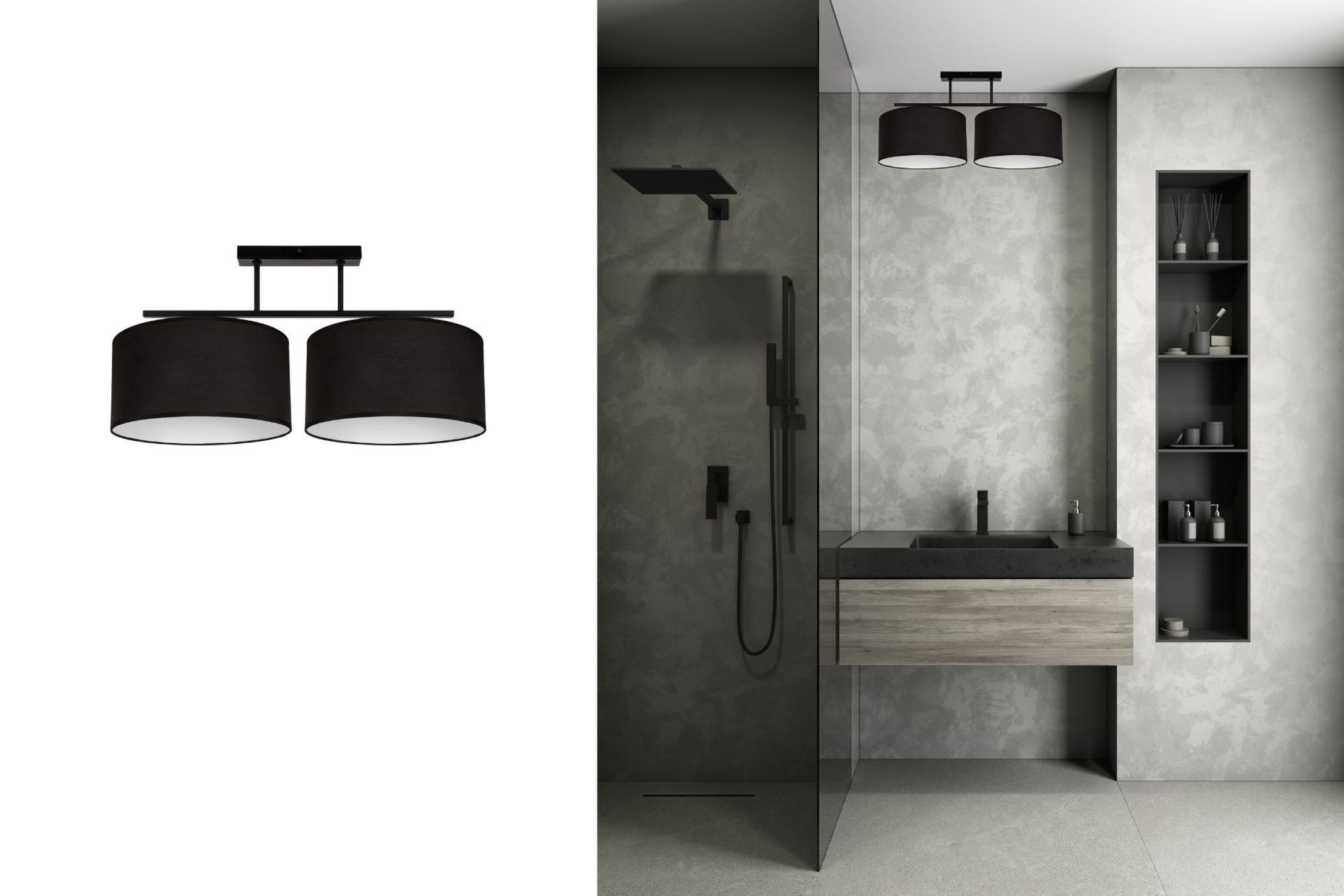 deckenleuchte, pendelleuchte, doppellampe, schwarz, strahler