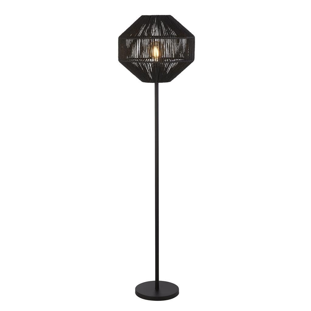 Lampadaire noir 155 cm corde métal salon