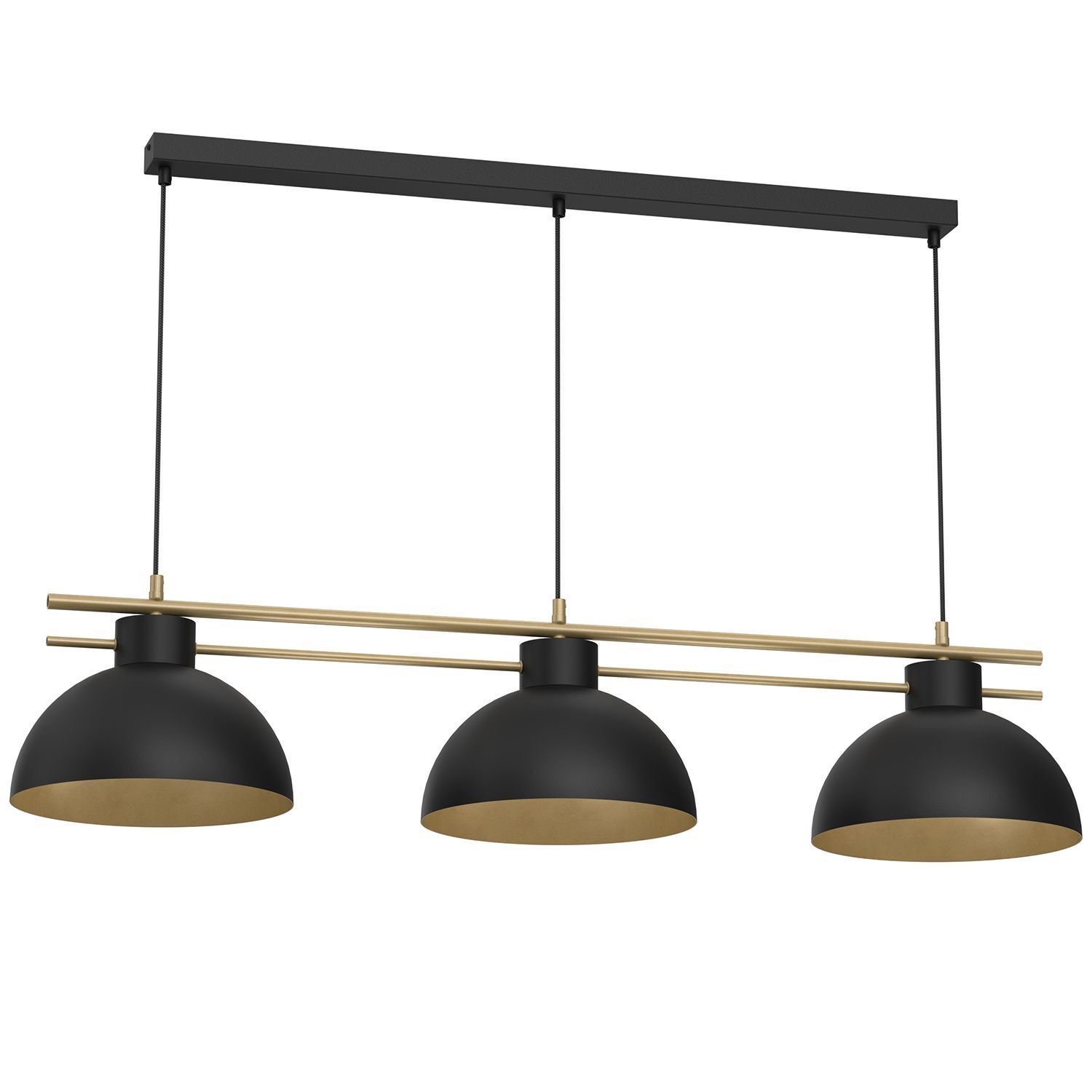 Elégante lampe à suspendre métal noir or E27 115 cm