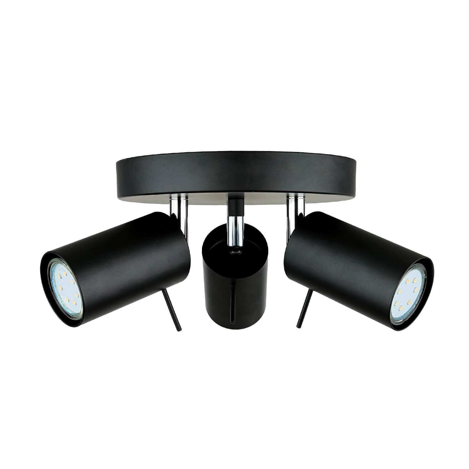 Deckenstrahler 3-flammig Schwarz Metall Ø 20 cm GU10 Beleuchtung, Mobiliar, Tabelle, Lampe