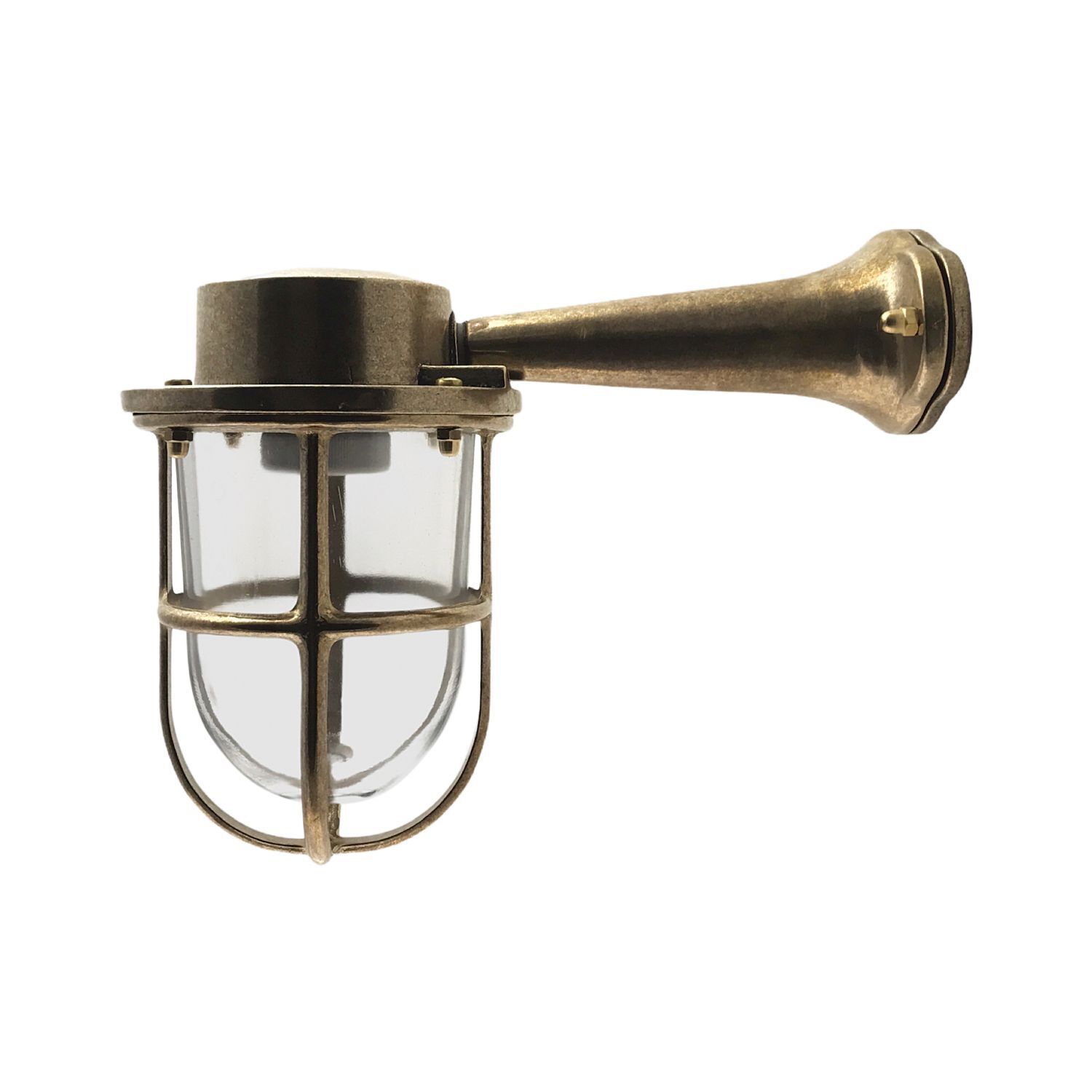 Applique extérieure laiton véritable verre E27 IP64 H : 18 cm