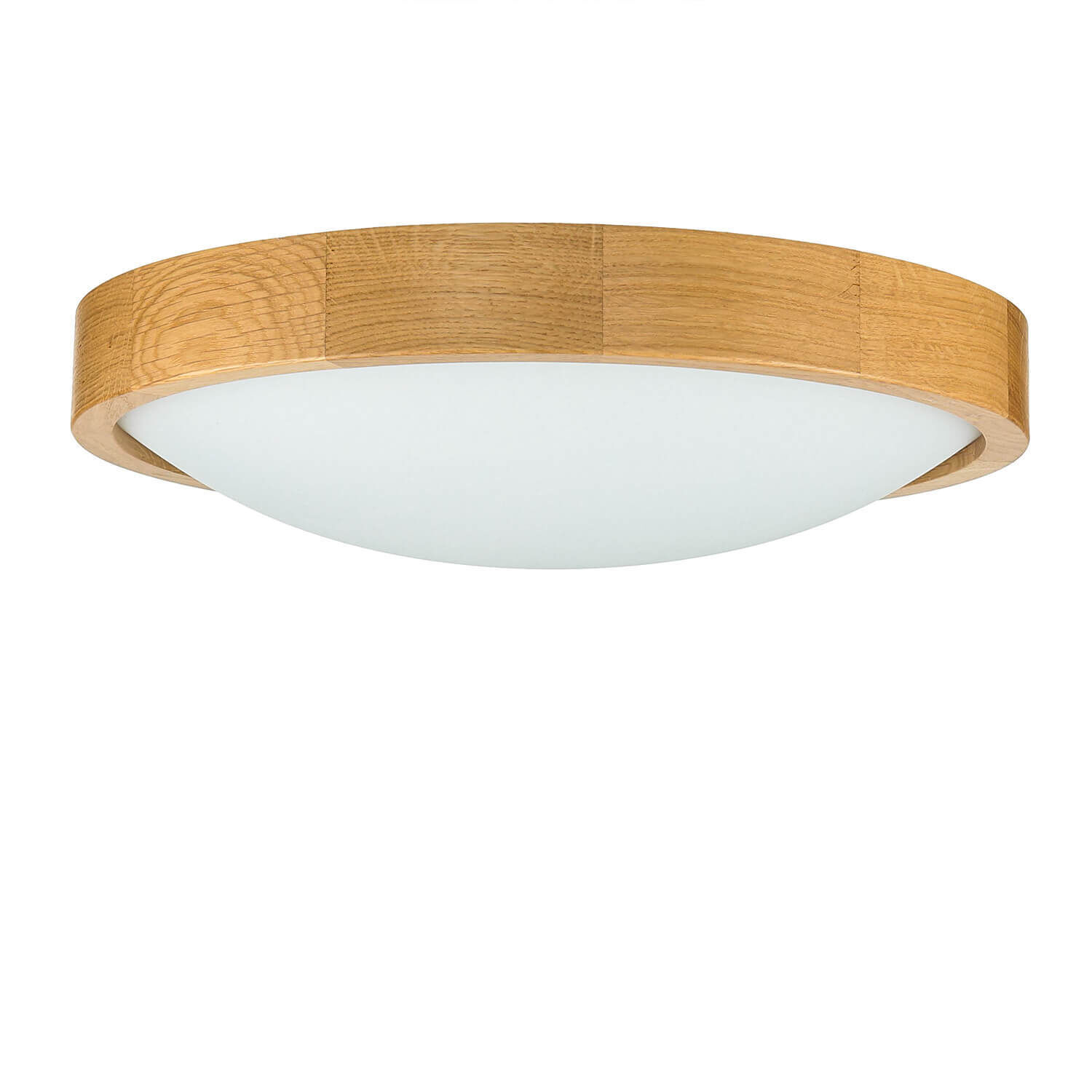 Grande lampe de plafond bois verre Ø37cmChambre à coucher