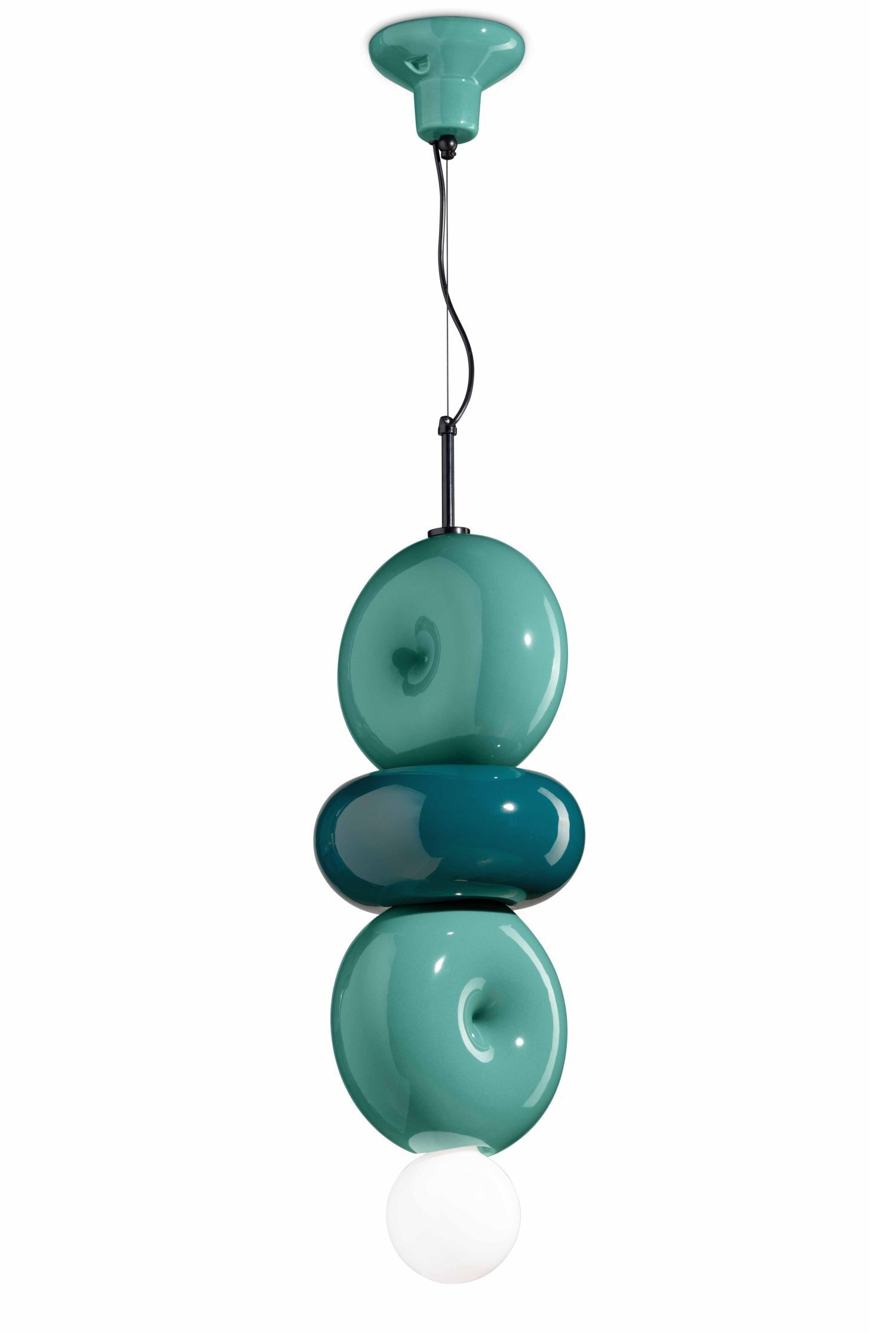 Suspension Céramique Turquoise Pétrole E27 Rétro MICHELE Zubehor, Türkis