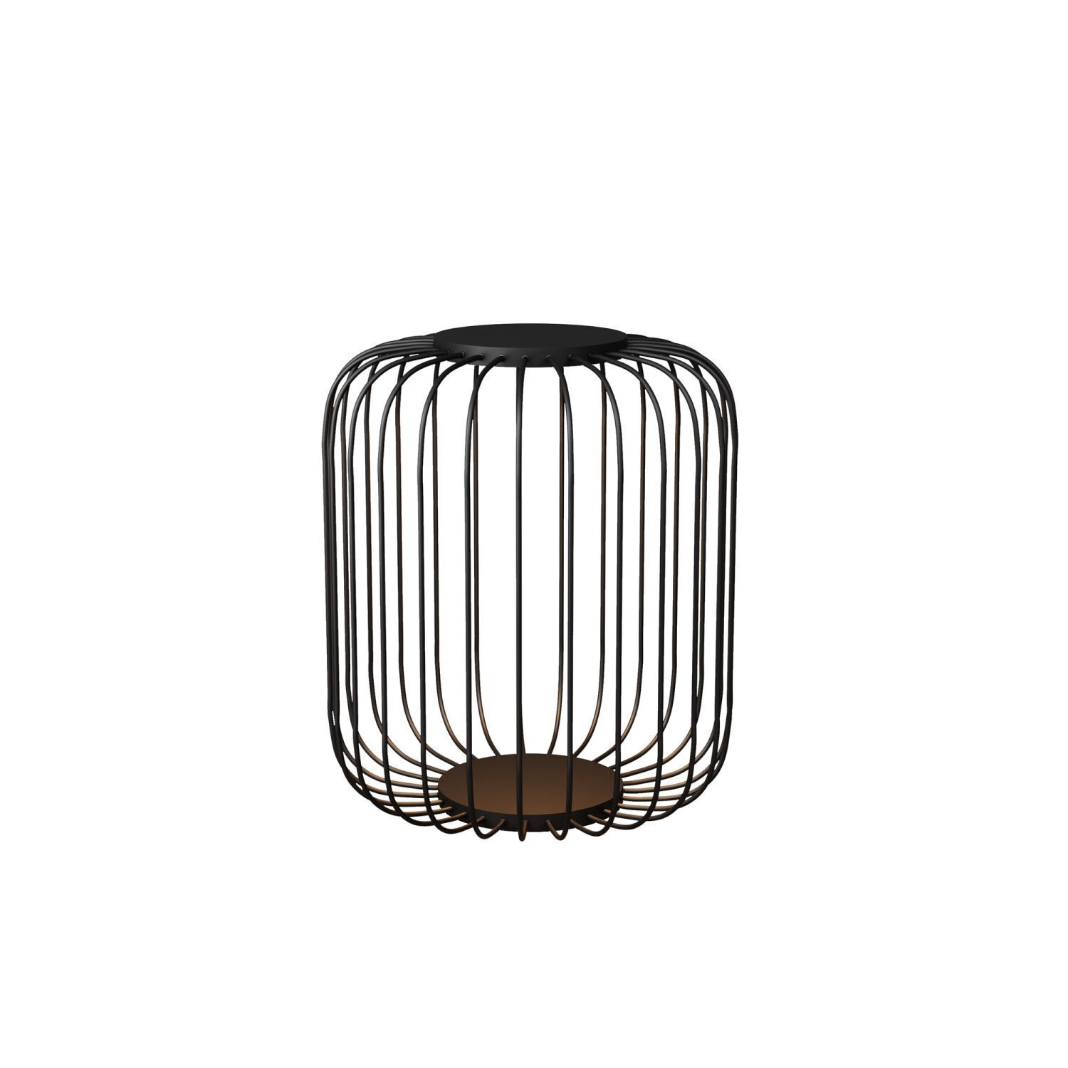 LED Wegeleuchte Edelstahl Graphit IP65 65 cm 3000 K Beistelltisch, Metallkorb, Kunststoffboden, Schwarz, Rund