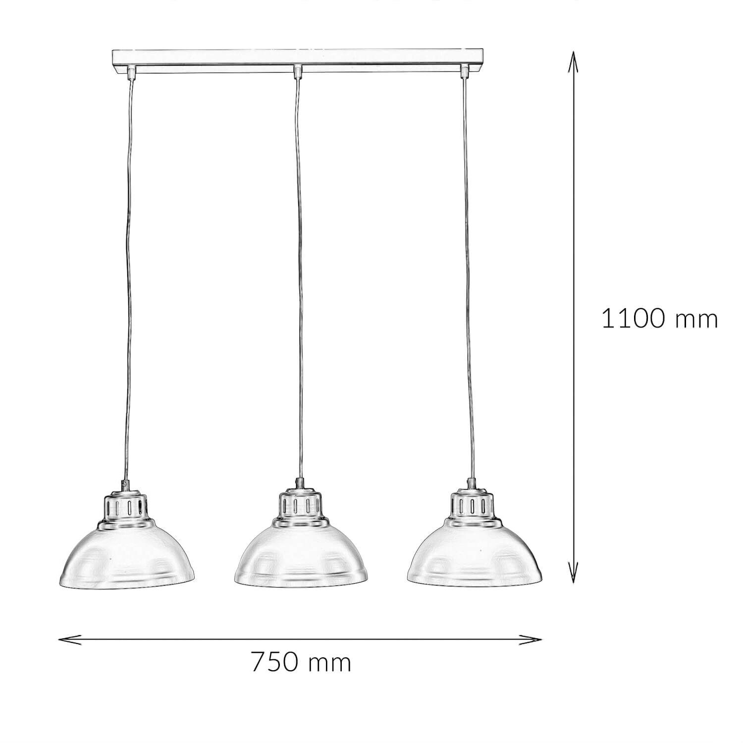Lampe à suspendre SVEN en noir 3-flmg